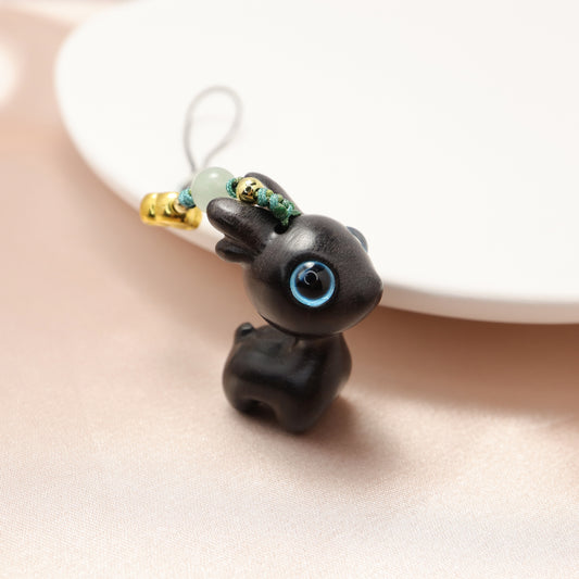 Cutie Deer Macassar Ebony Key Chain Phone Charm