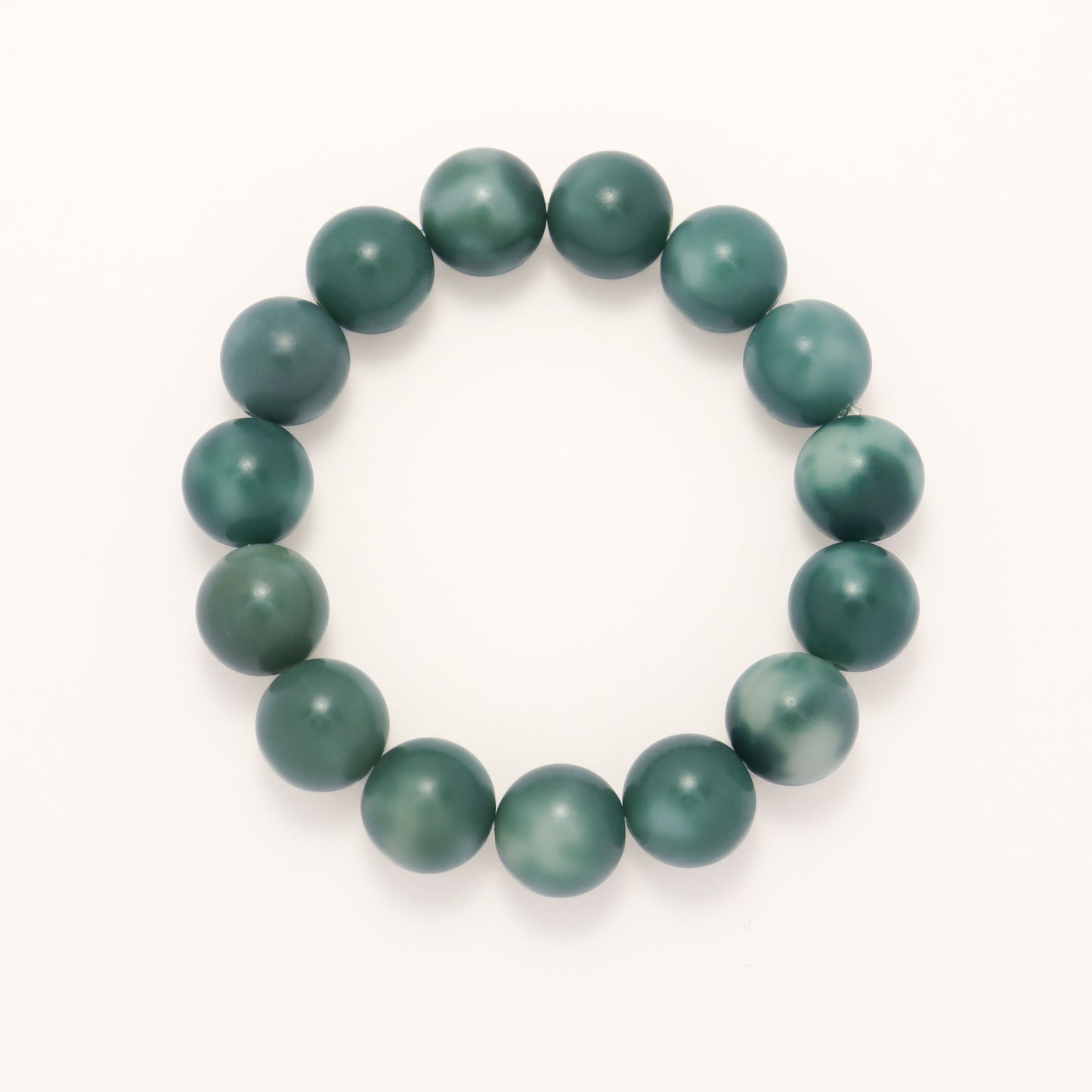 Creamy Green Floating Snowflake Bodhi Root Bracelet