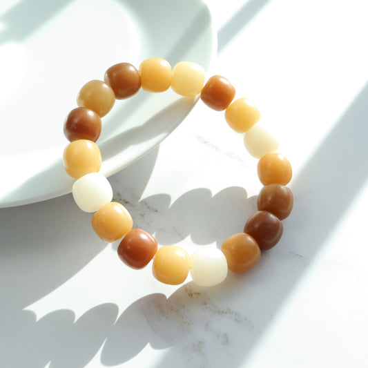 Plentiful Treasure - Mix Yellow Weathering Bodhi Root Bracelet