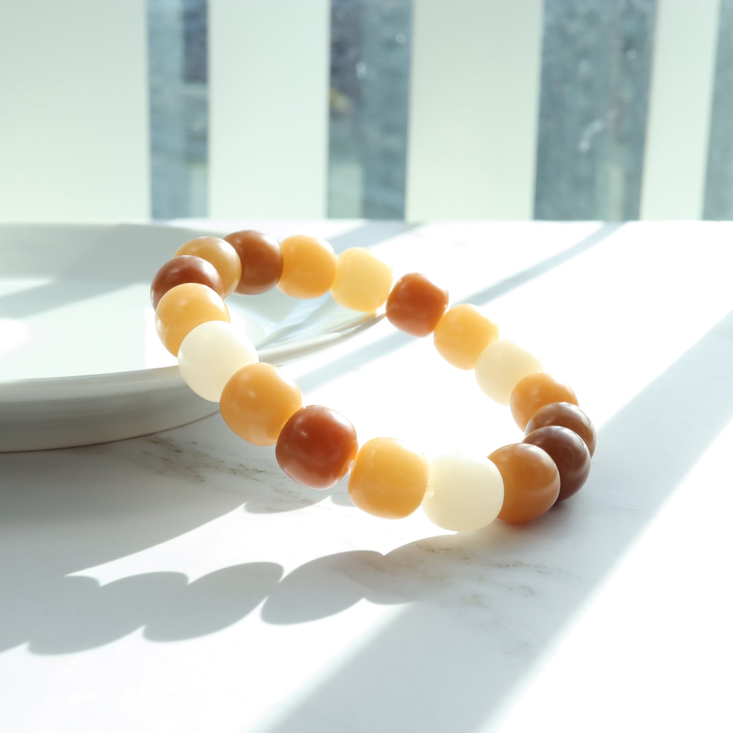 Plentiful Treasure - Mix Yellow Weathering Bodhi Root Bracelet