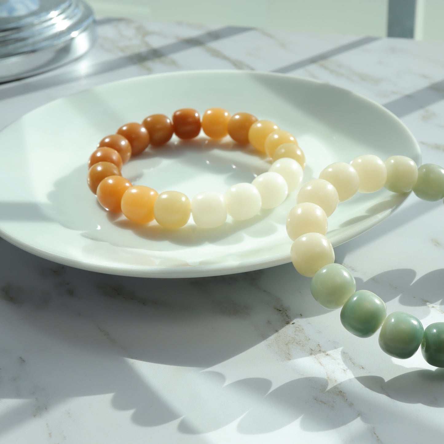 Season Harvest - Gradient Yellow Weathering Bodhi Root Bracelet