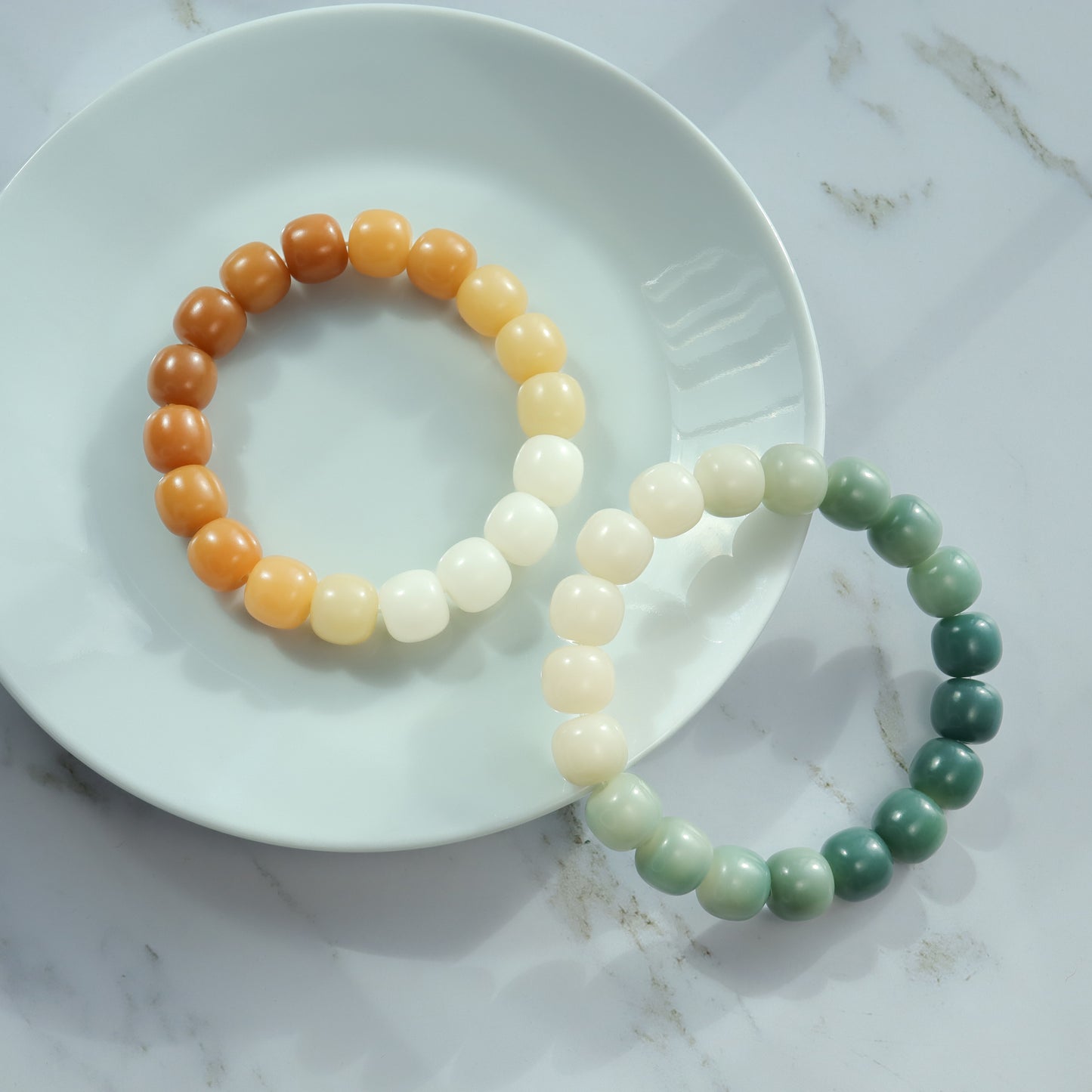 Spring Minty - Gradient Green Bodhi Root Bracelet