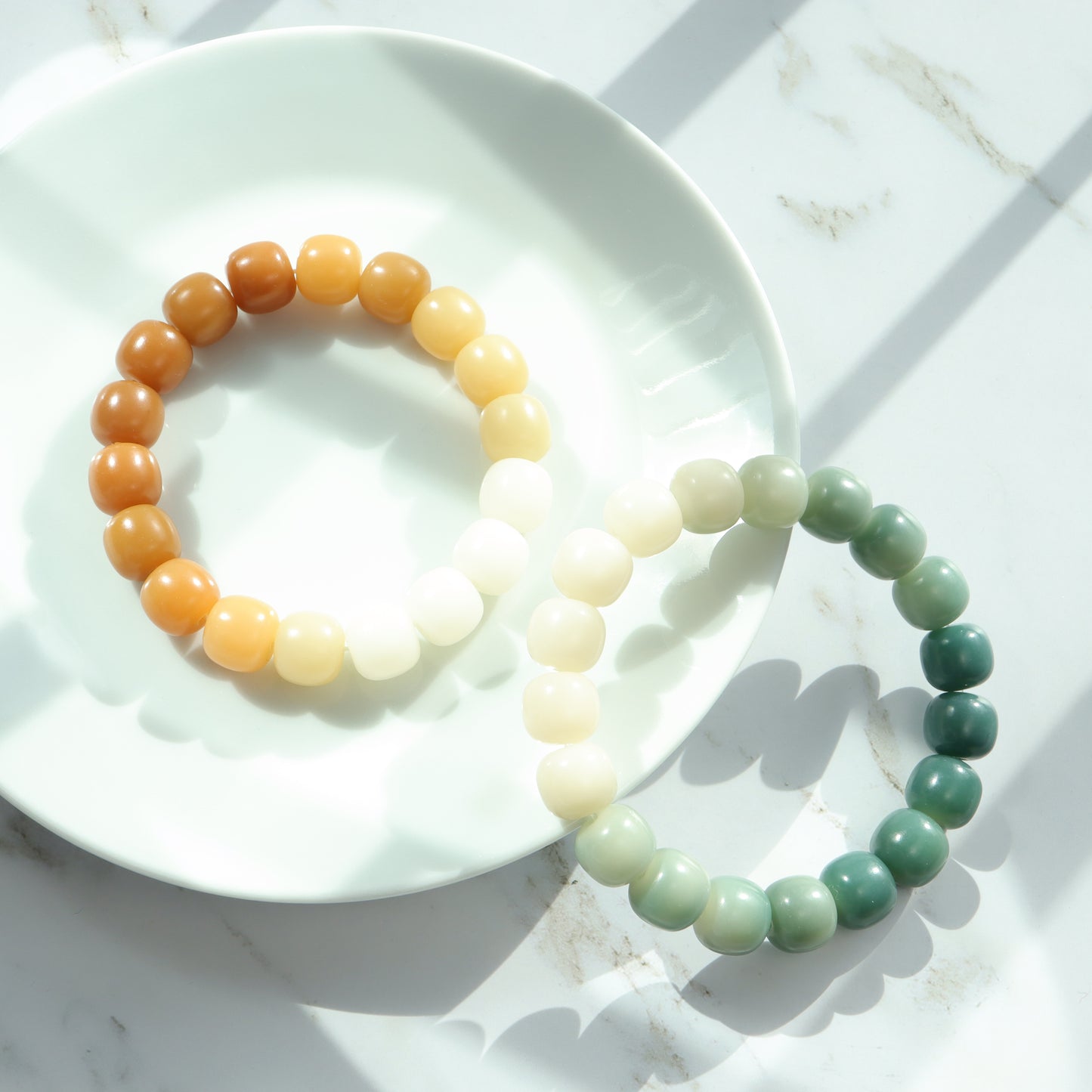 Spring Minty - Gradient Green Bodhi Root Bracelet