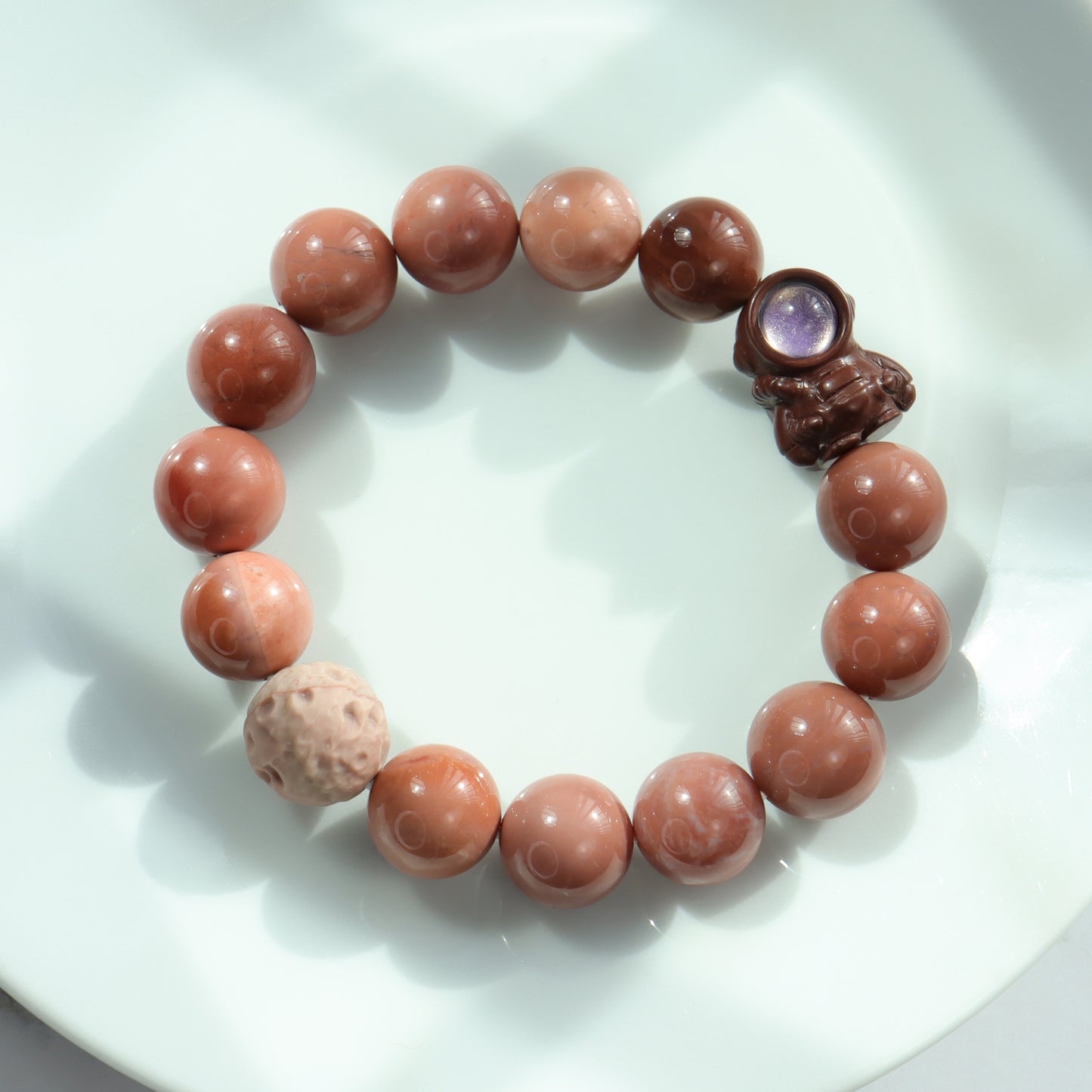 Fly to Moon - Astronaut Premium Mocha Alashan Agate Bracelet