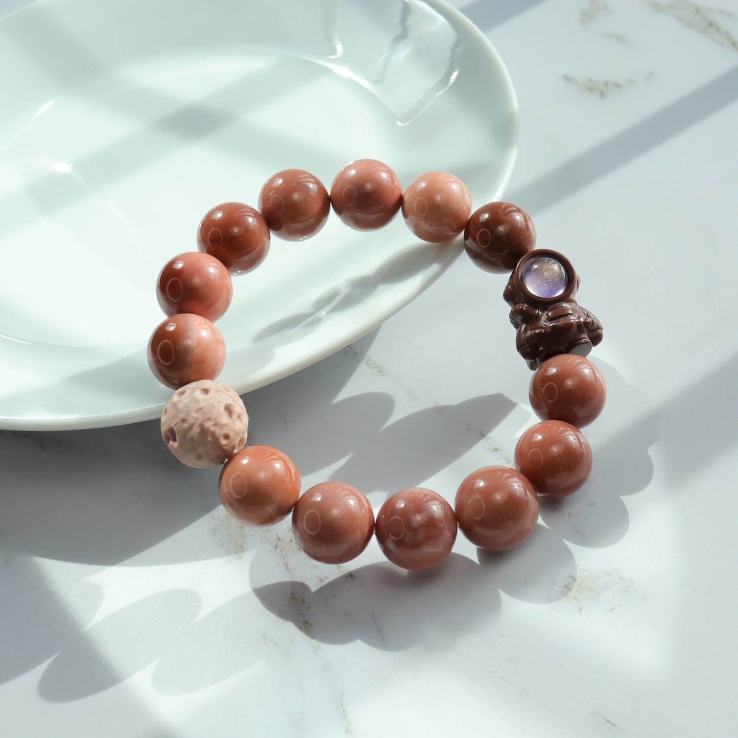 Fly to Moon - Astronaut Premium Mocha Alashan Agate Bracelet
