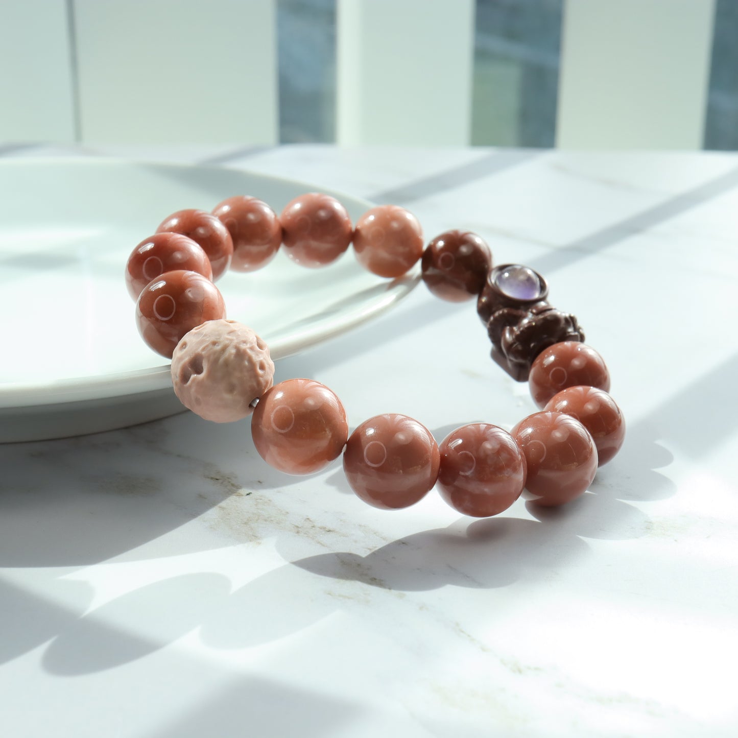 Fly to Moon - Astronaut Premium Mocha Alashan Agate Bracelet