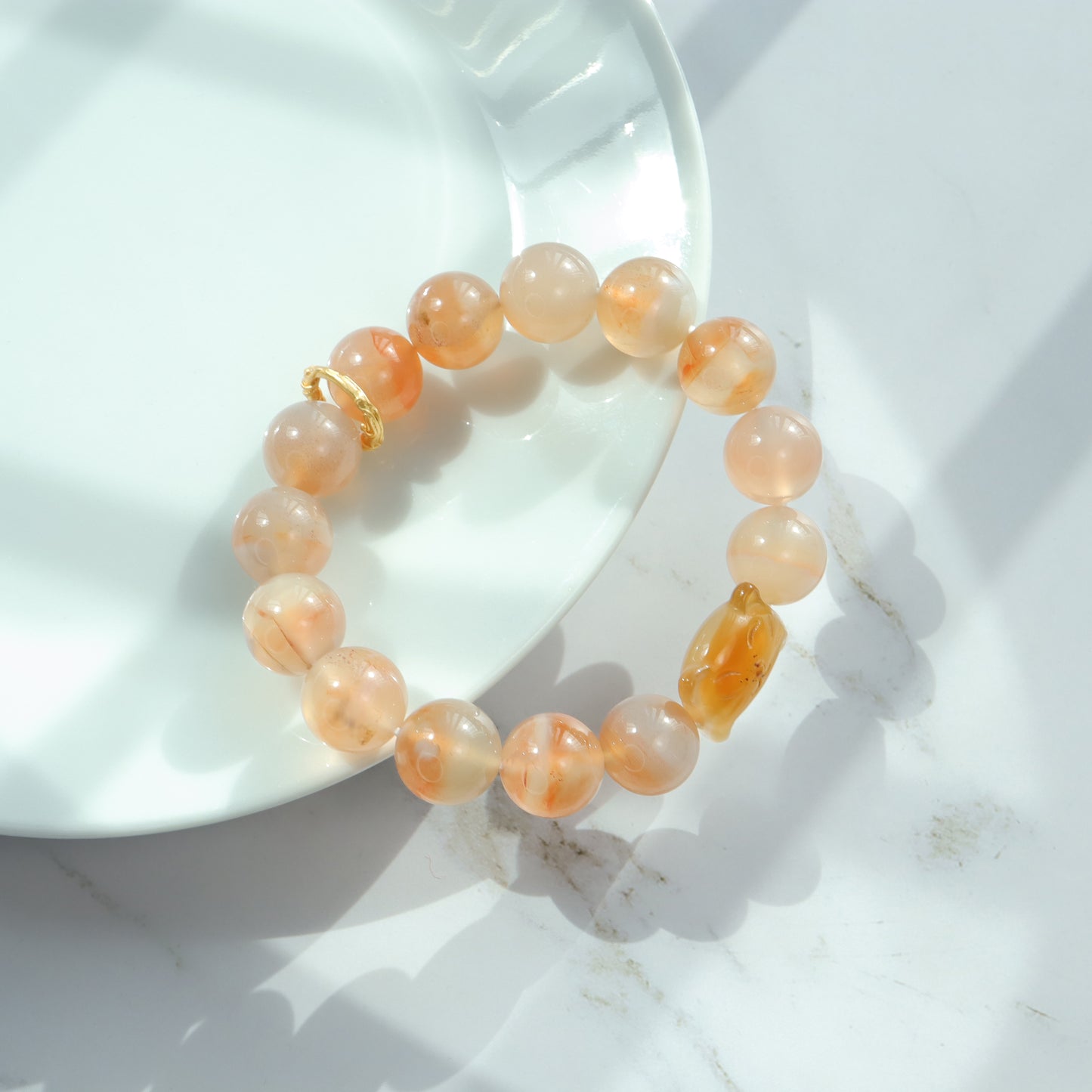 Cat Lover - Premium Yuhua Transparent Alashan Agate Bracelet