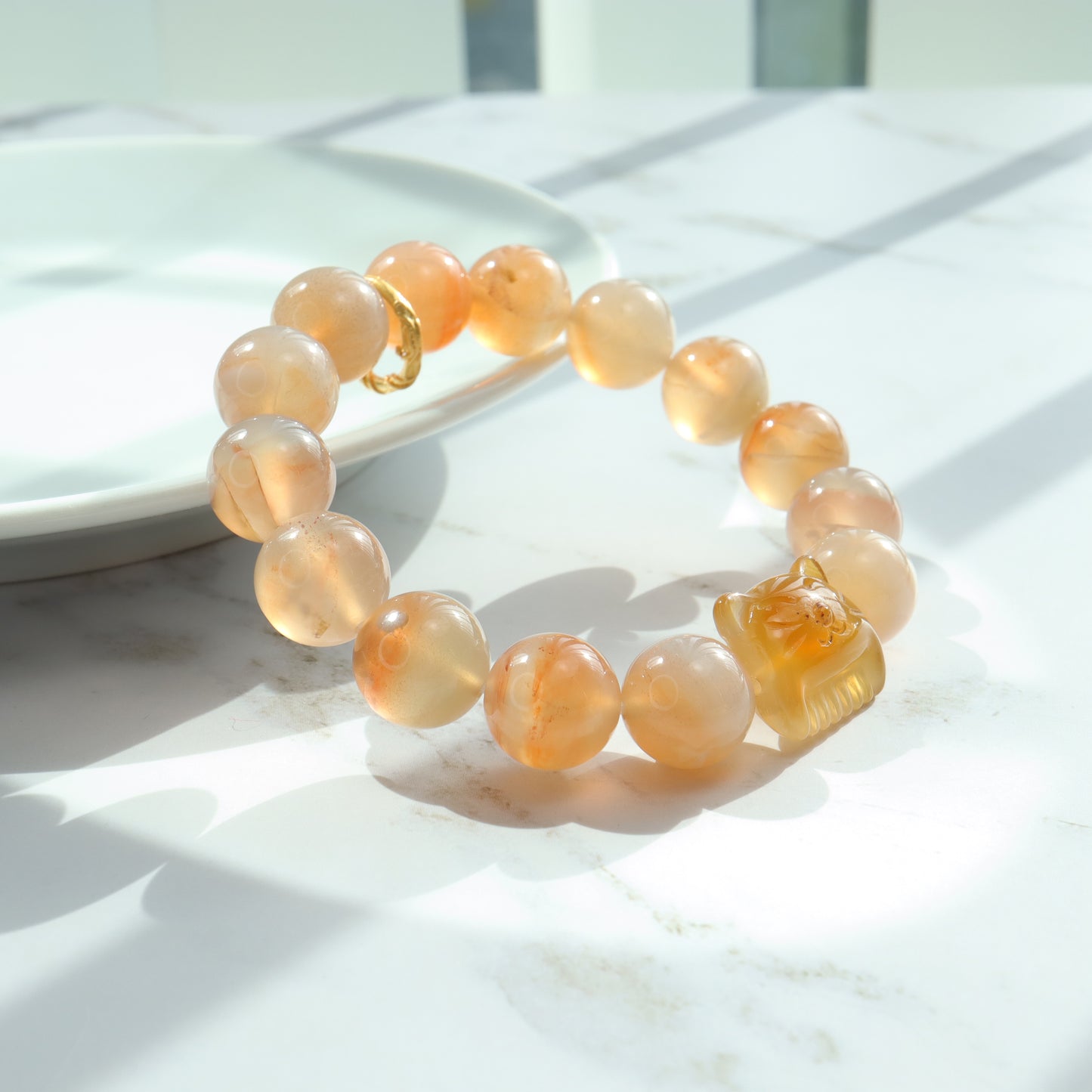 Cat Lover - Premium Yuhua Transparent Alashan Agate Bracelet