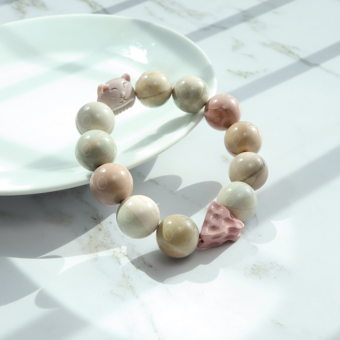 Cheese Trap - Macaroon Alashan Agate Bracelet