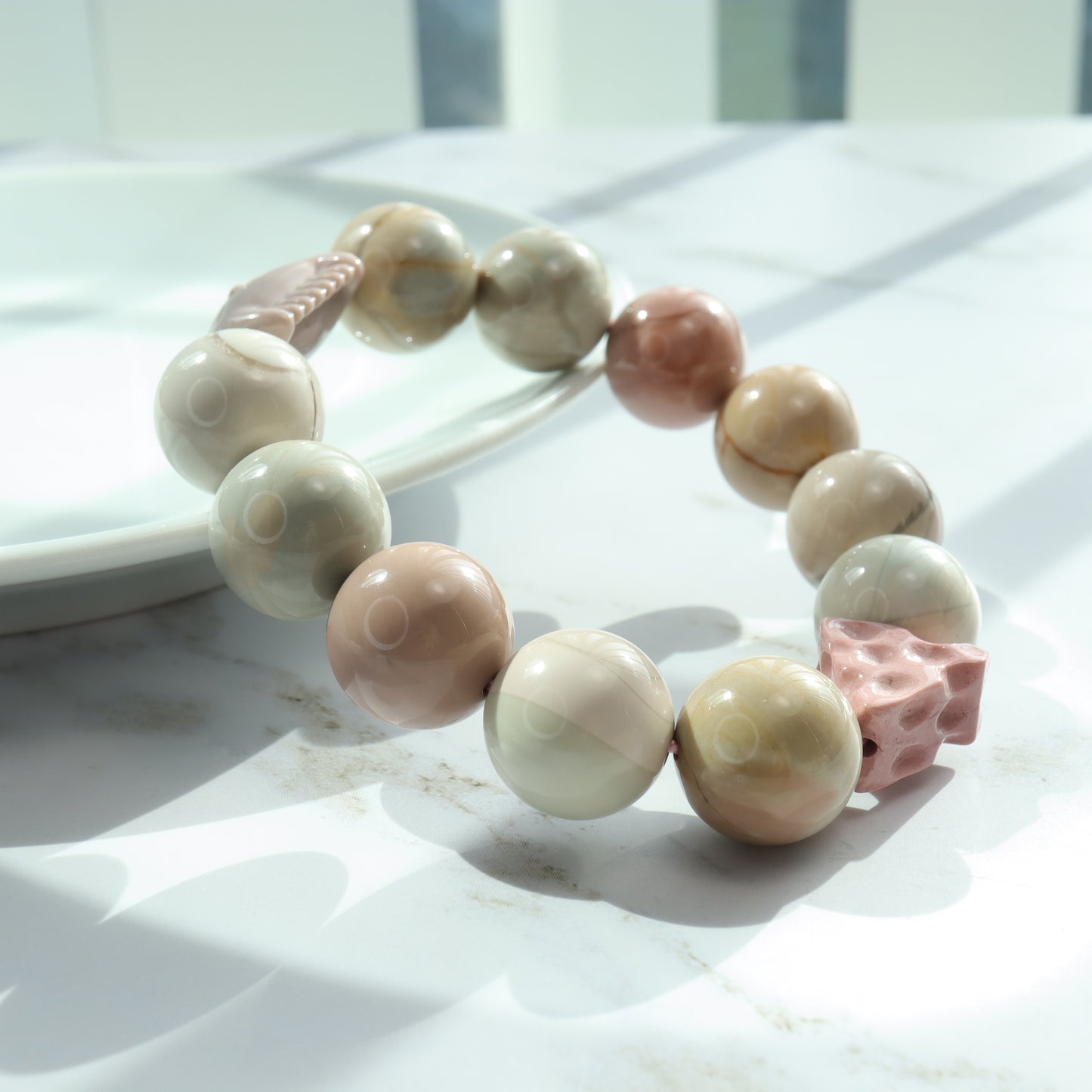 Cheese Trap - Macaroon Alashan Agate Bracelet