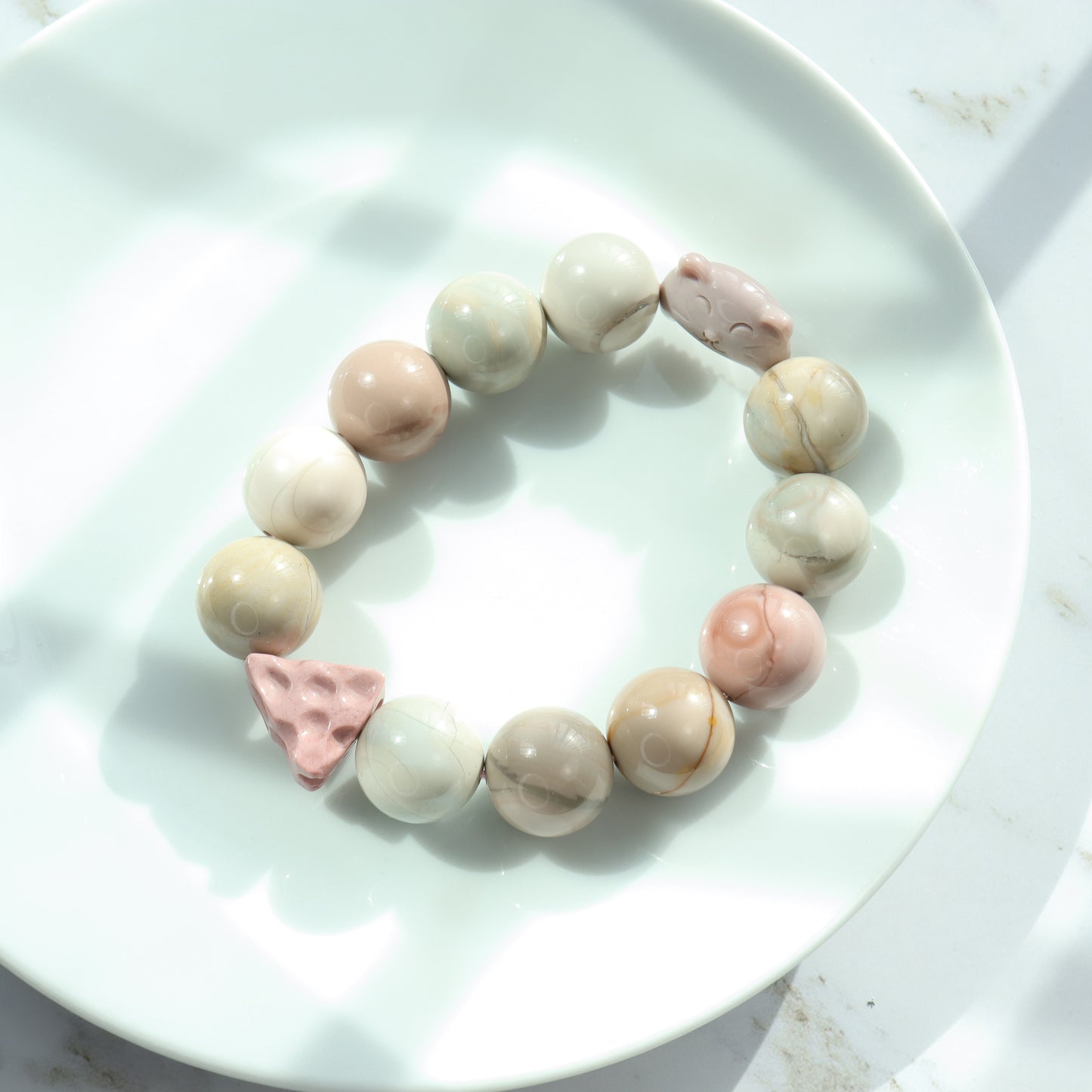 Cheese Trap - Macaroon Alashan Agate Bracelet