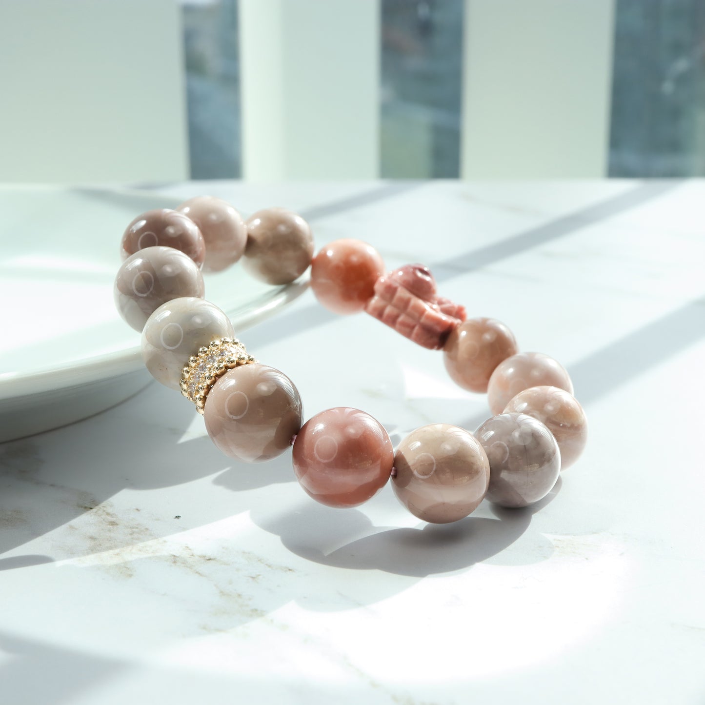 Sweets Afternoon - Macaroon Alashan Agate Bracelet