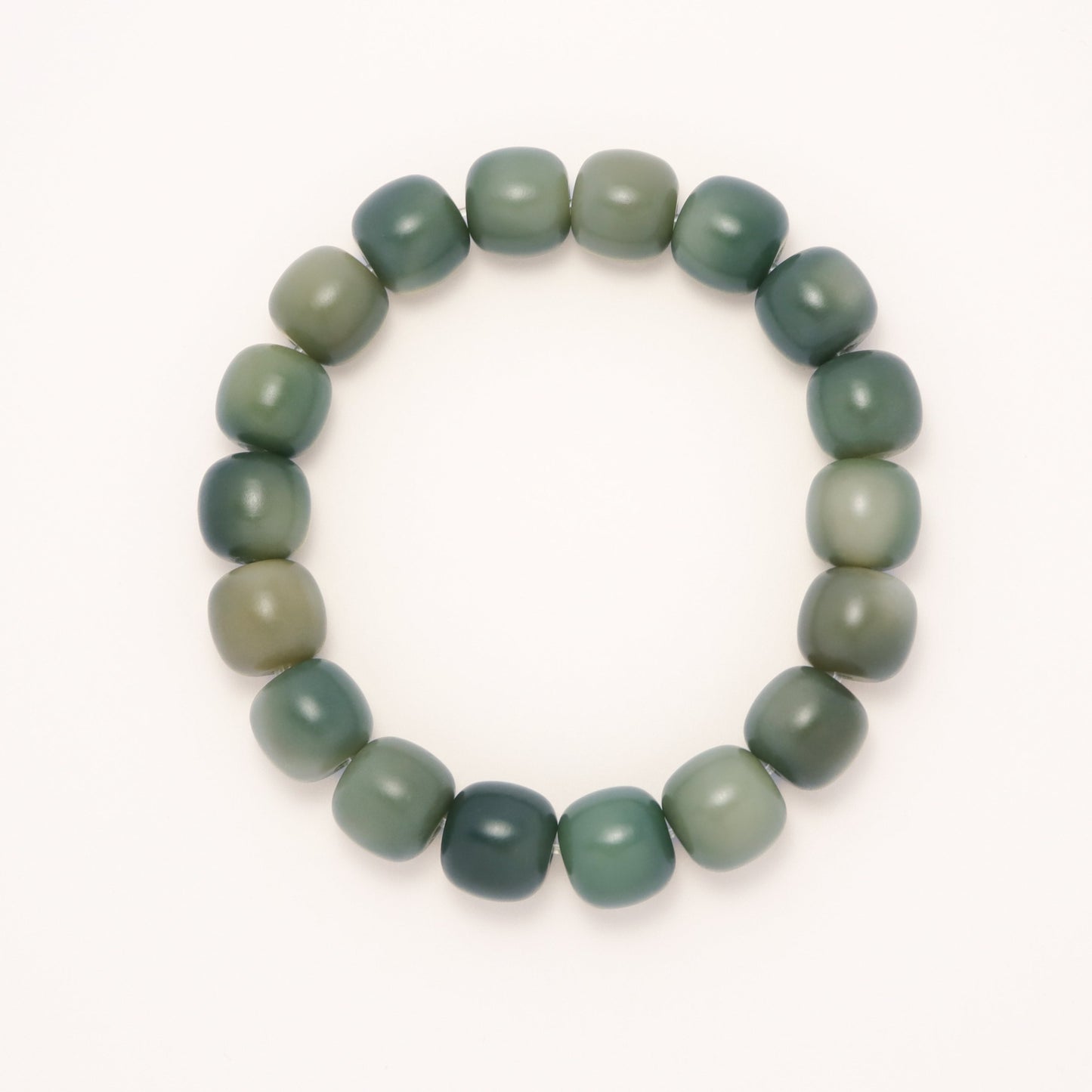 Olive Green Floating Snowflake Bodhi Root Bracelet