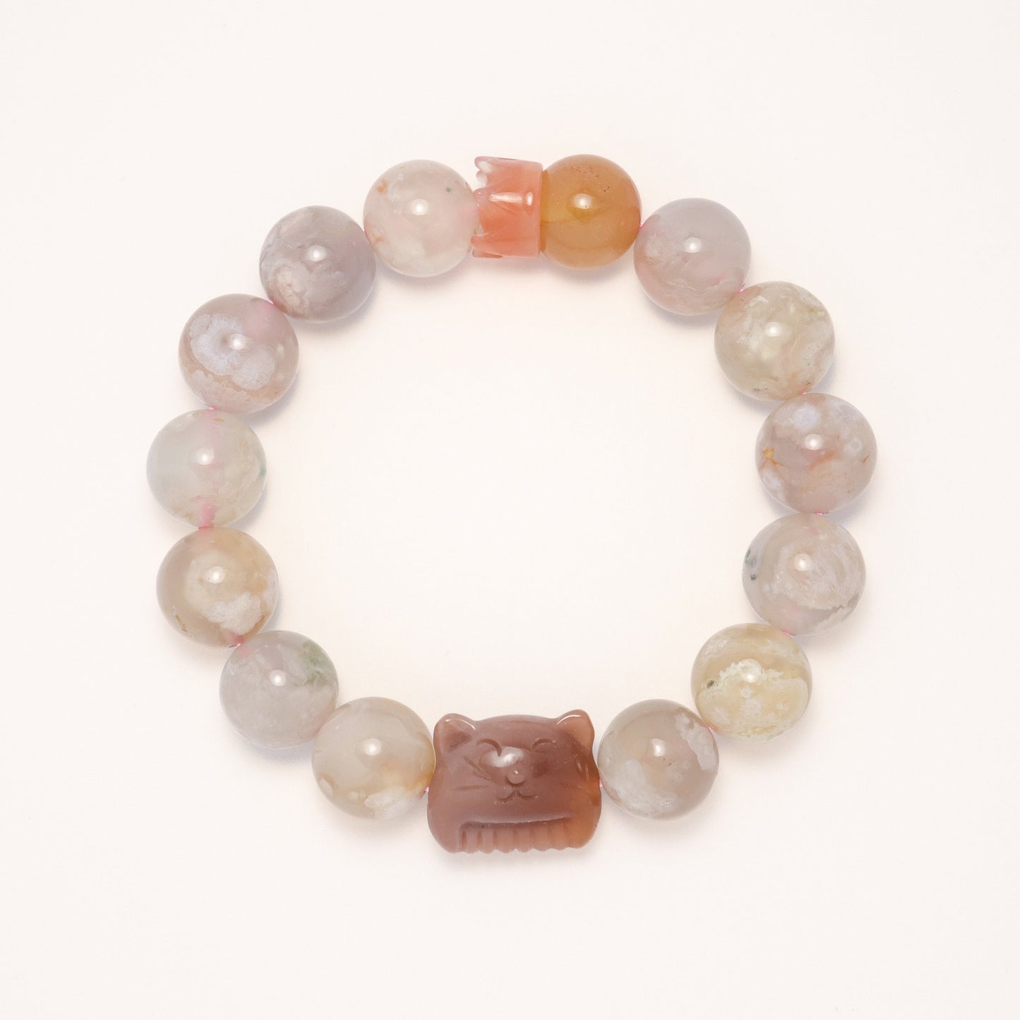 Sakura 'n' Cat - Sakura Agate & Alashan Agate Bracelet