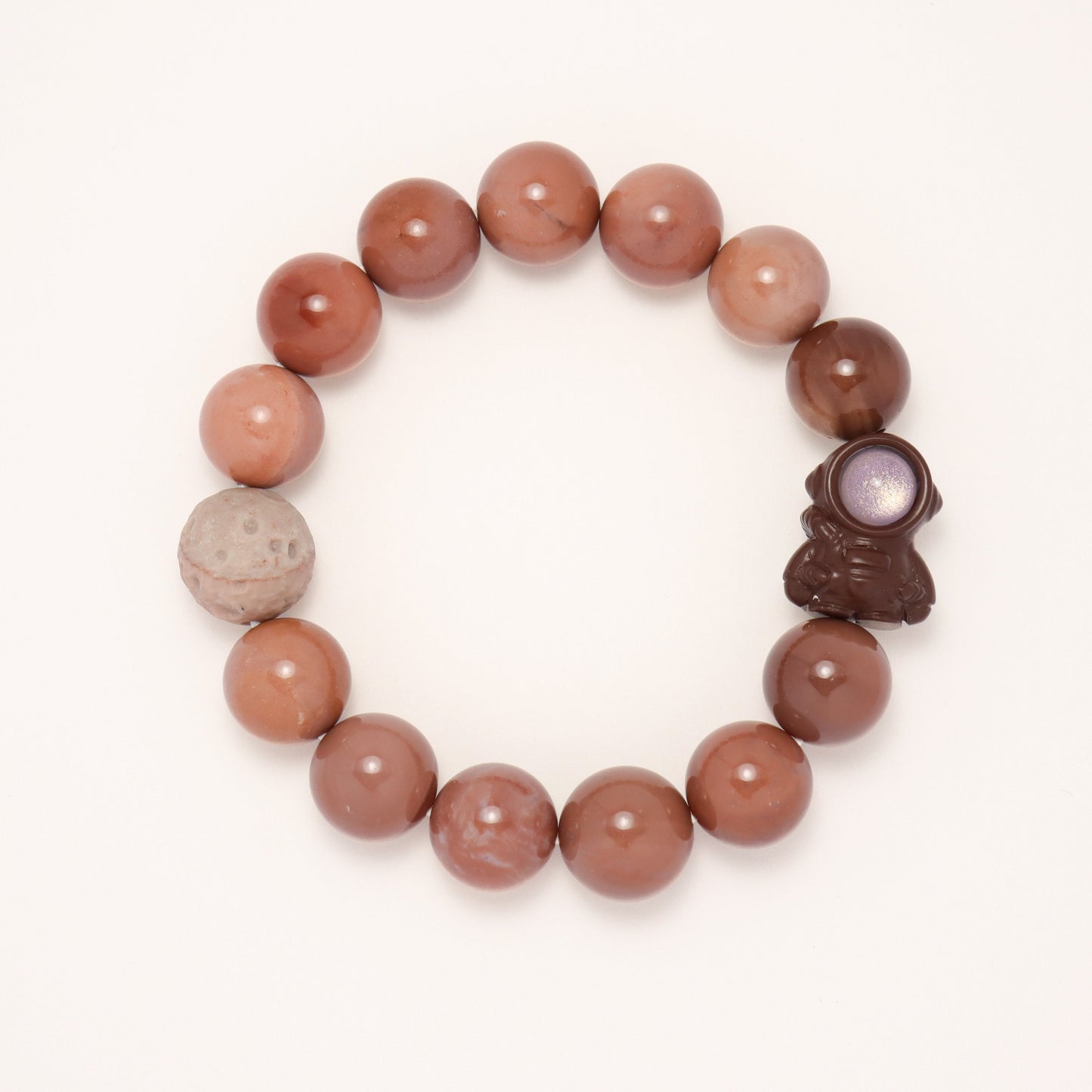 Fly to Moon - Astronaut Premium Mocha Alashan Agate Bracelet