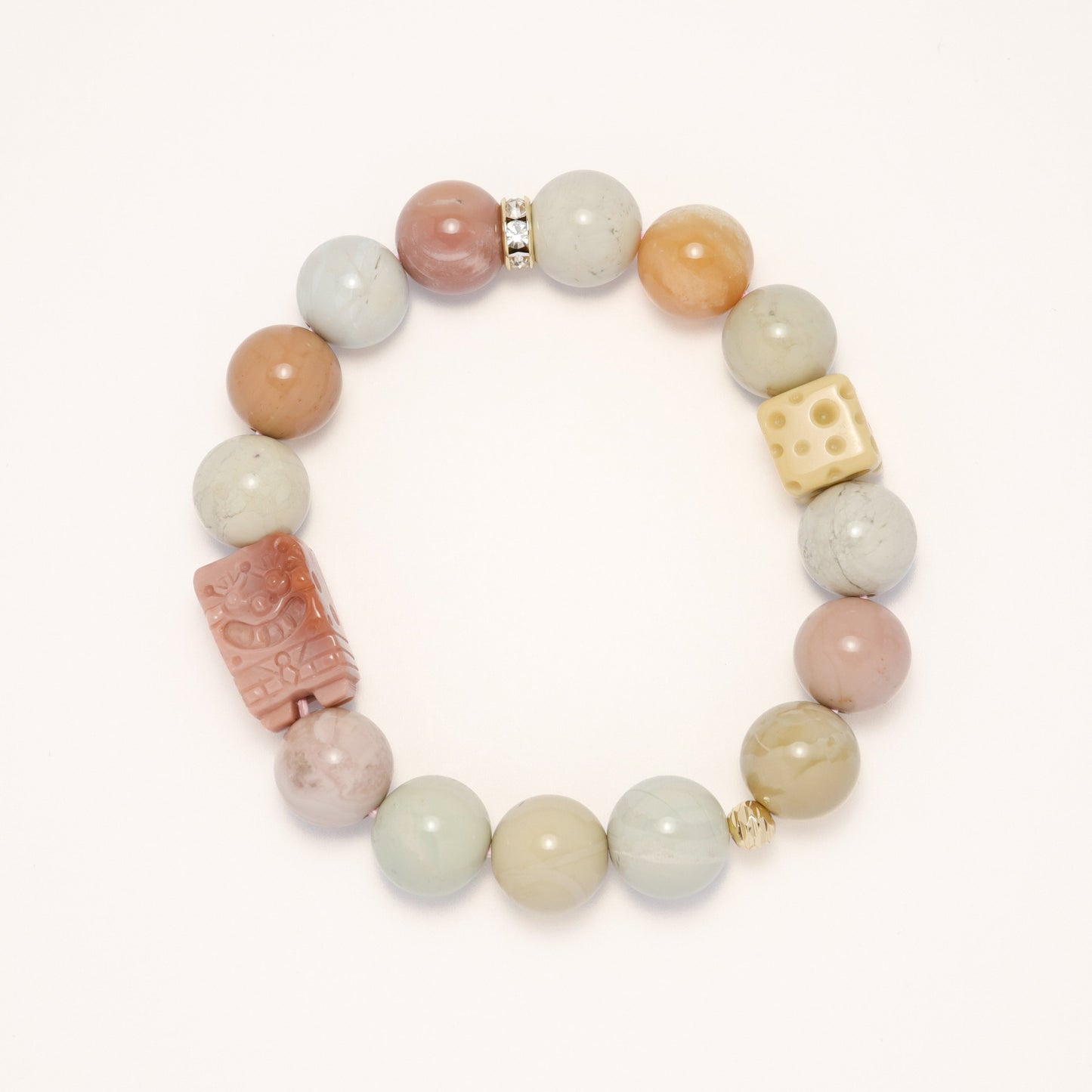 Sponge Bob - Macaroon Alashan Agate Bracelet