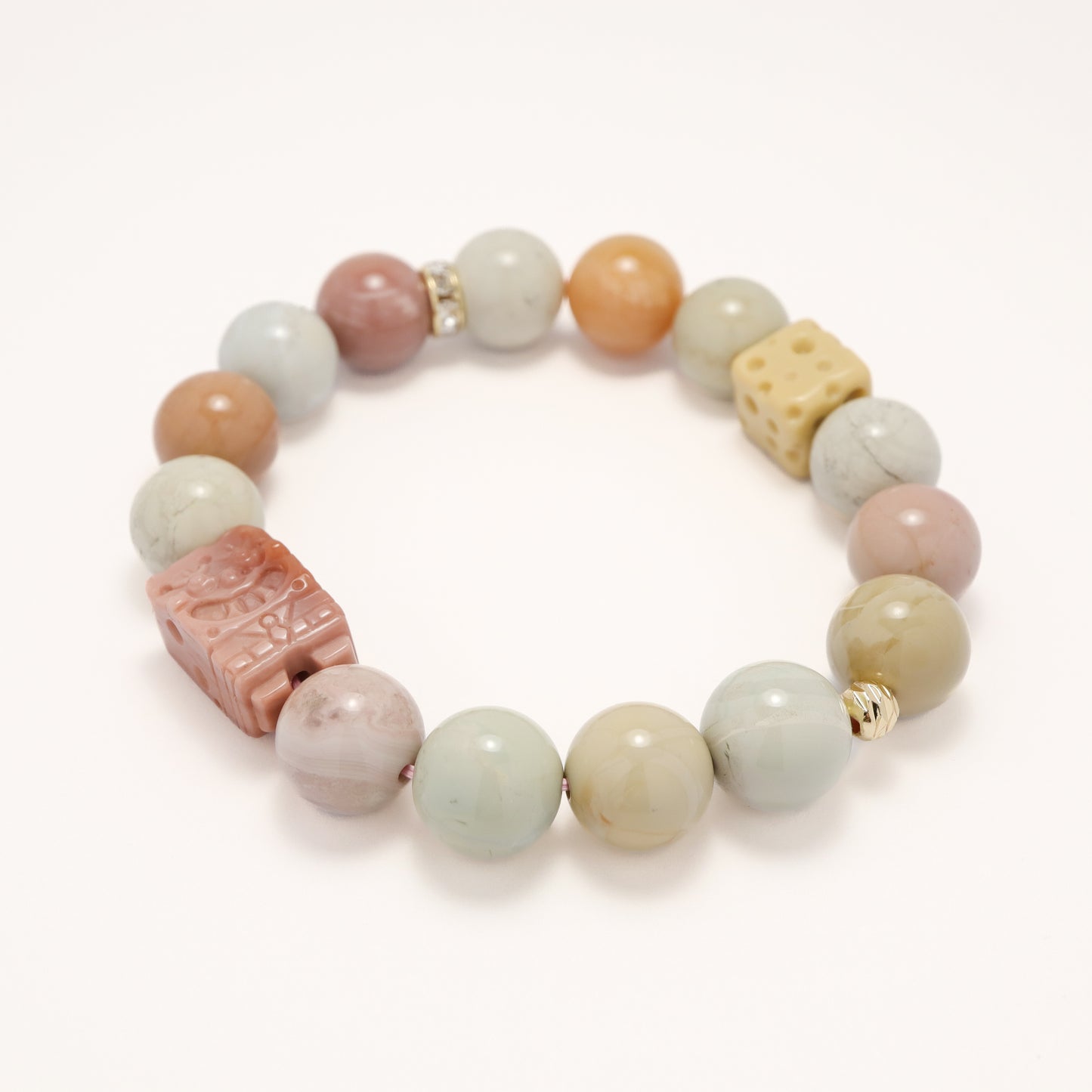Sponge Bob - Macaroon Alashan Agate Bracelet