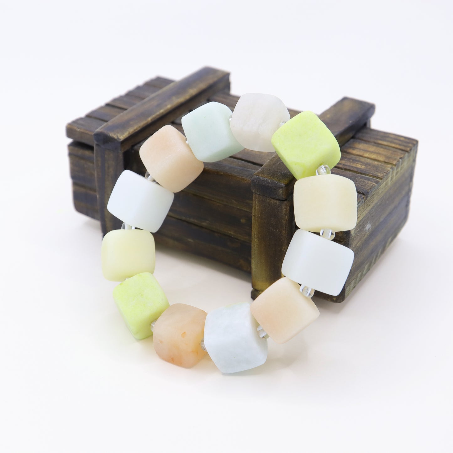 Colorful Ice Cream - She Tai Cui Raw Stone Bracelet