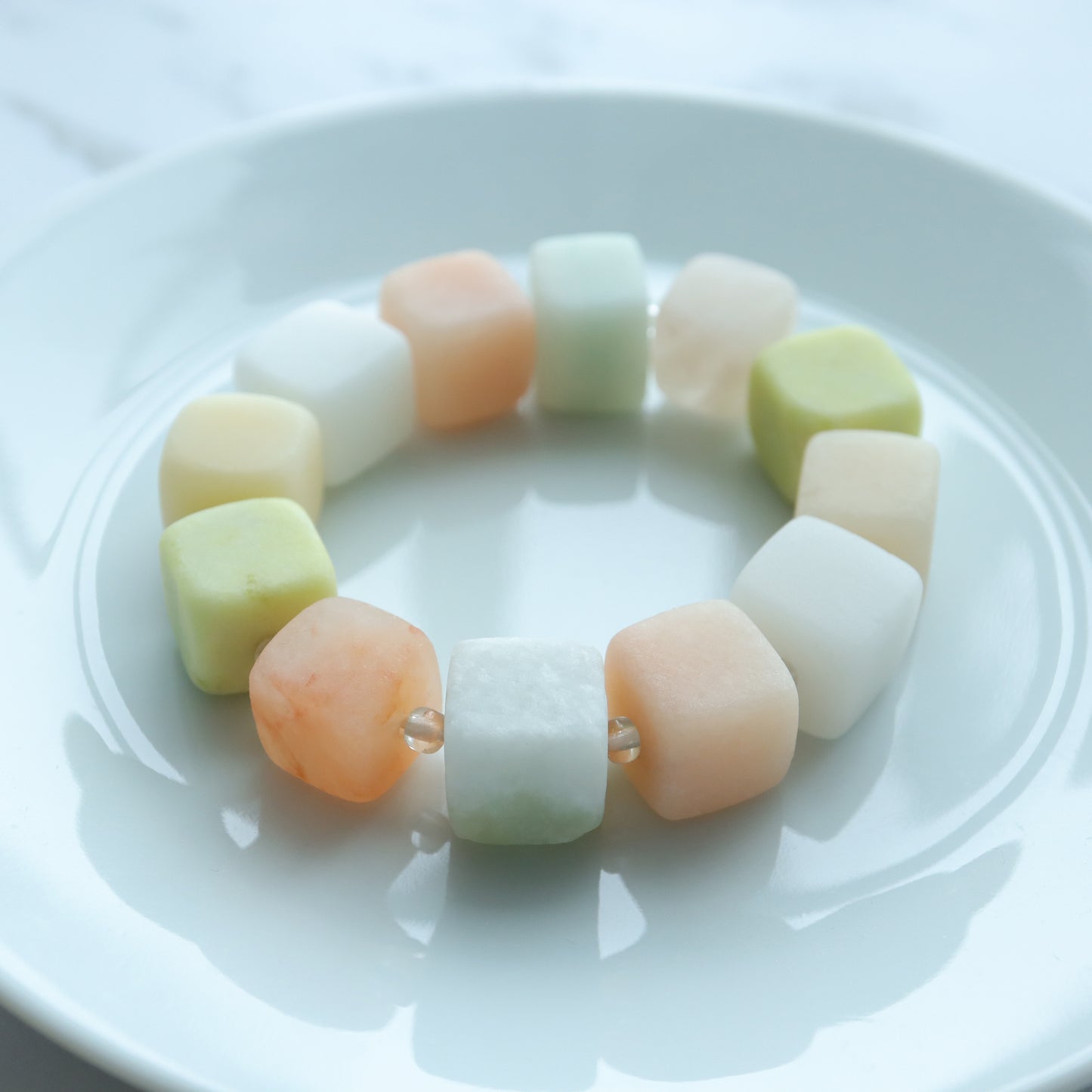 Colorful Ice Cream - She Tai Cui Raw Stone Bracelet