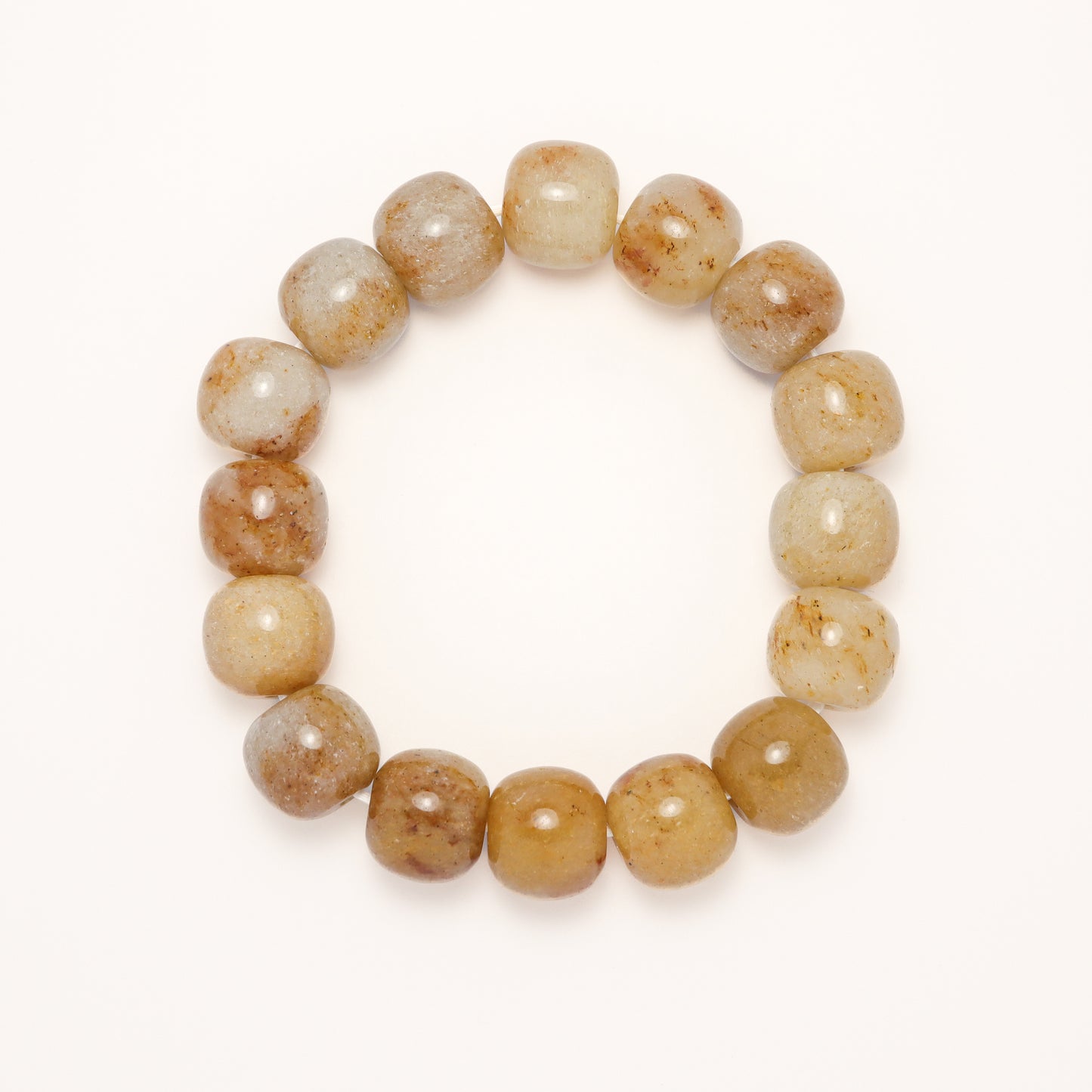 Snow Plum Blossom - Yellow She Tai Cui Jade Bracelet