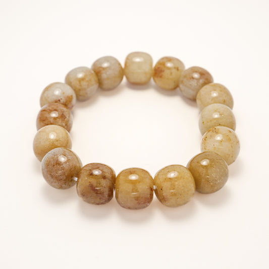 Snow Plum Blossom - Yellow She Tai Cui Jade Bracelet