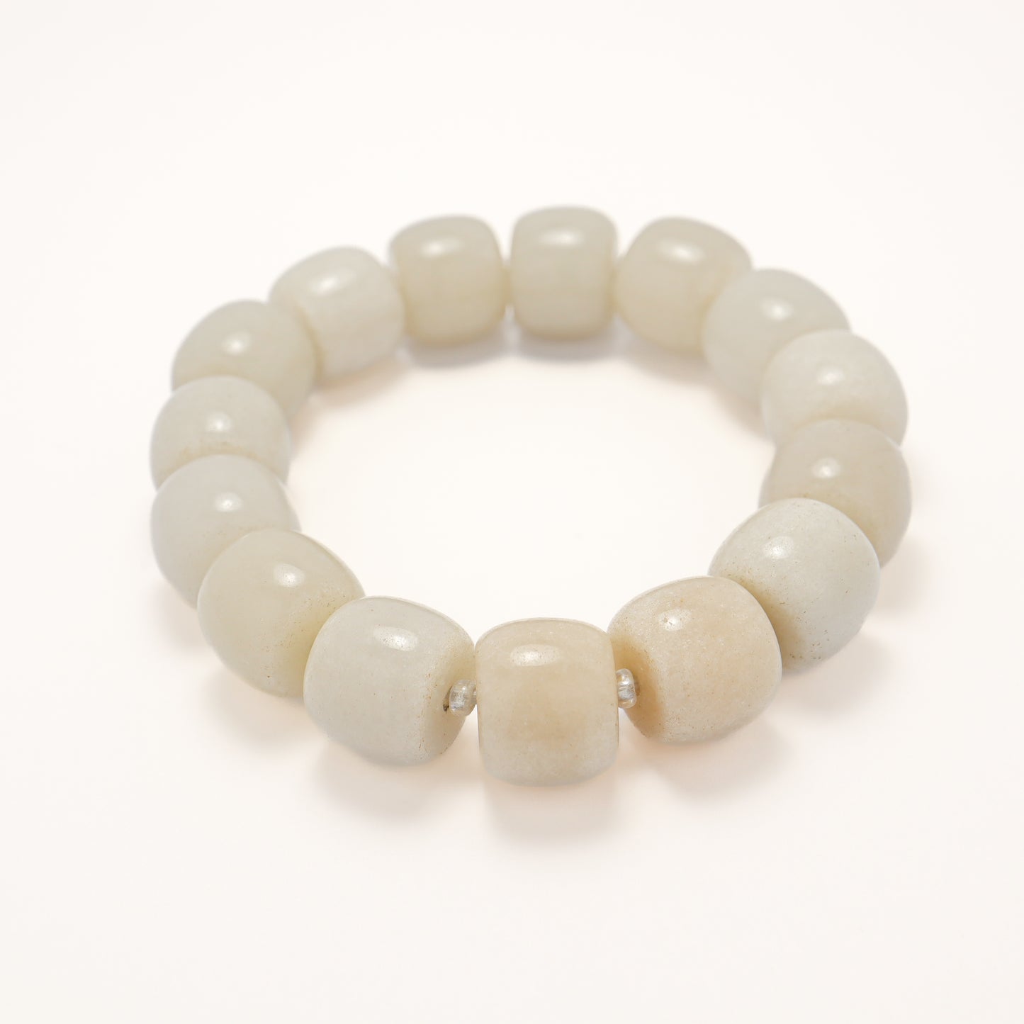 Creamy White - Taro Paste She Tai Cui Jade Bracelet