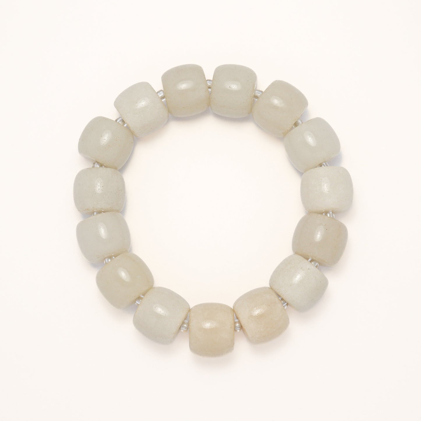 Creamy White - Taro Paste She Tai Cui Jade Bracelet