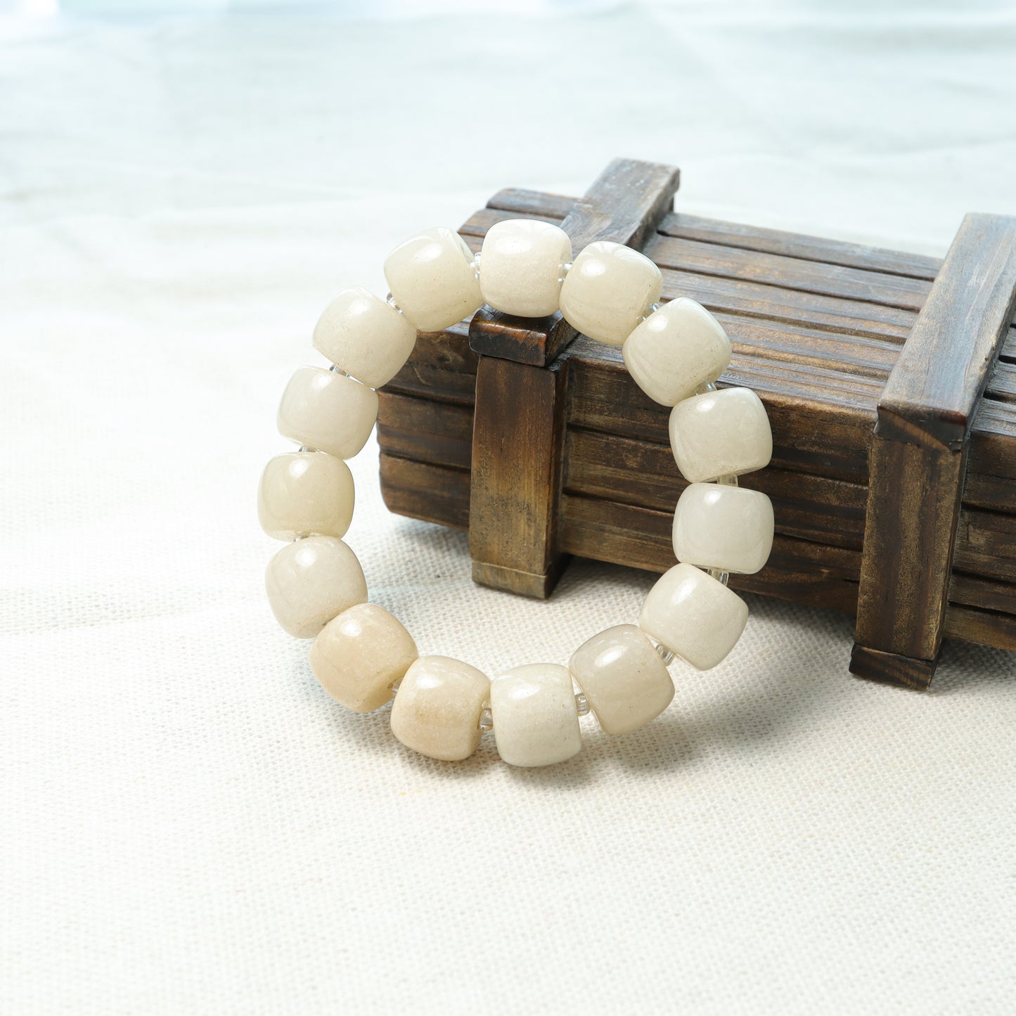 Creamy White - Taro Paste She Tai Cui Jade Bracelet