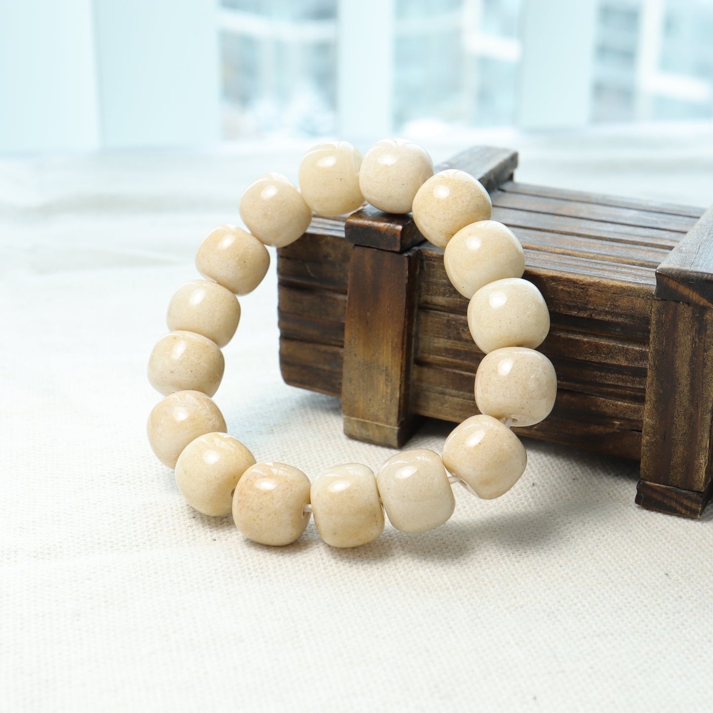 Autumn Peace - Taro Paste She Tai Cui Jade Bracelet