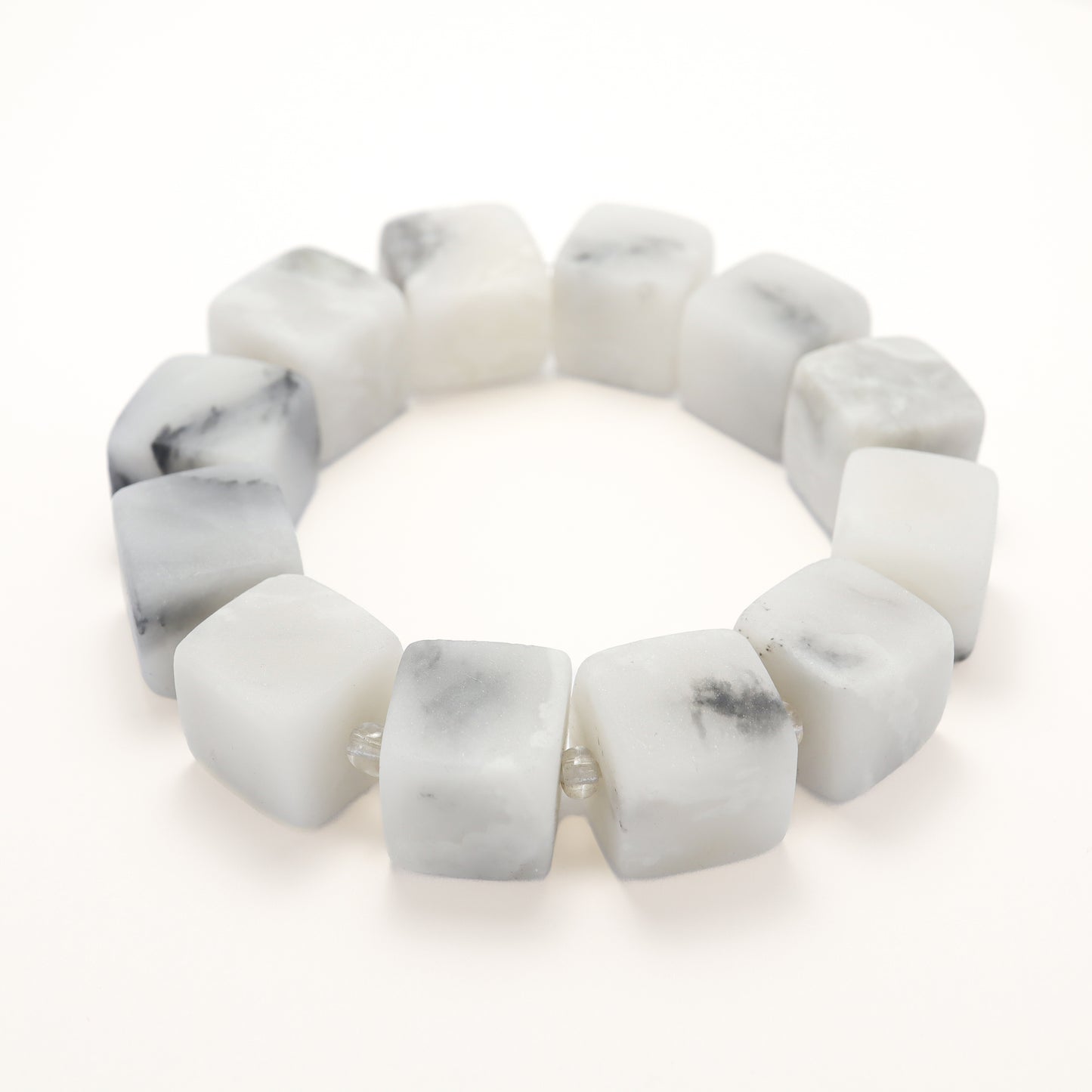 Ink Wash Painting - She Tai Cui Raw Stone Bracelet