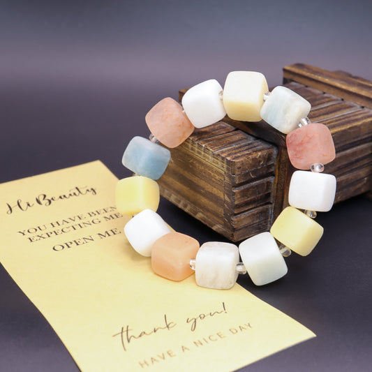 Colorful Ice Cream II - She Tai Cui Raw Stone Bracelet