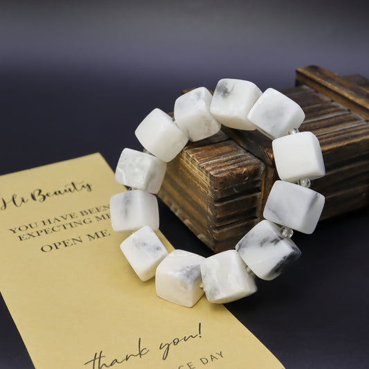 Ink Wash Painting - She Tai Cui Raw Stone Bracelet