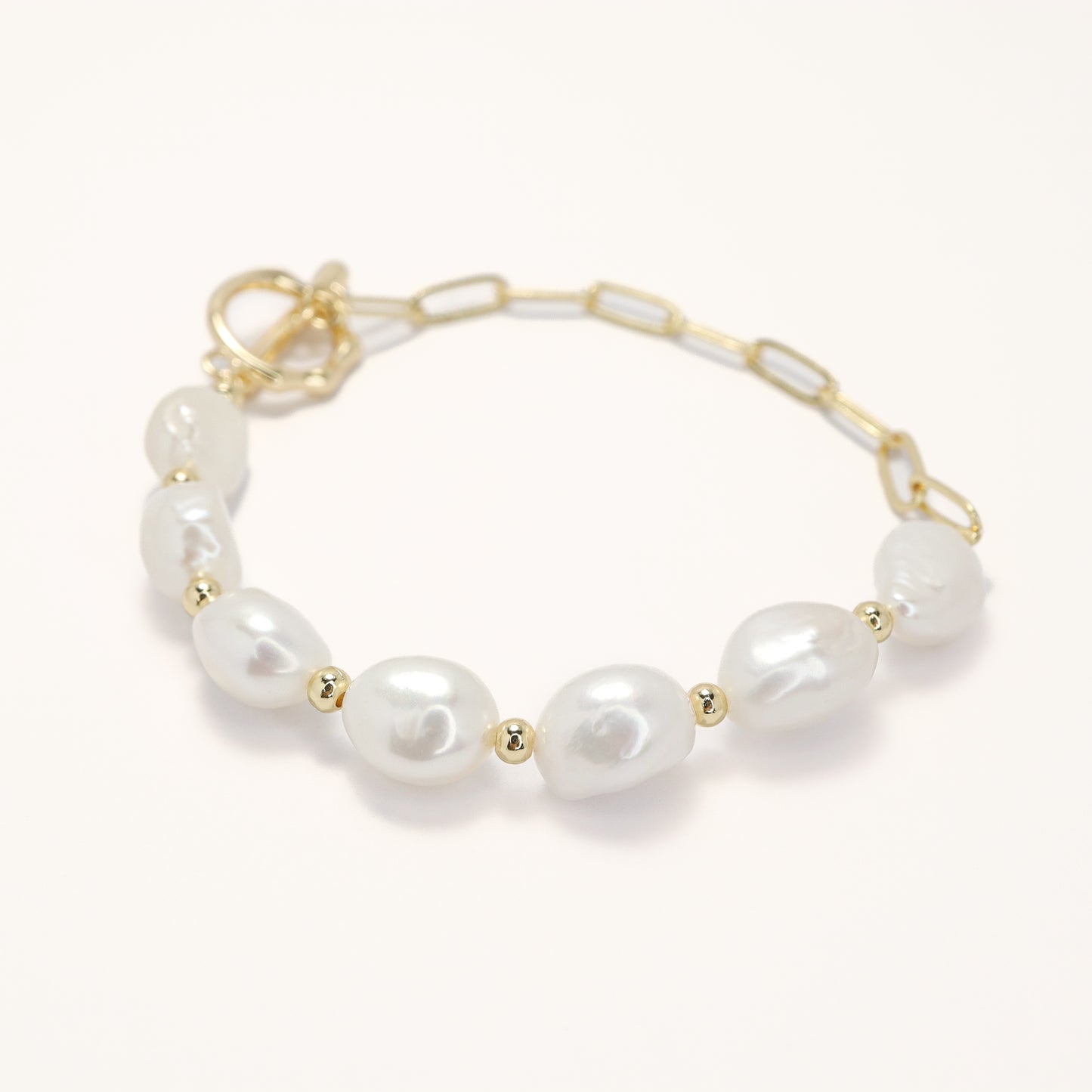 Elina - Baroque Freshwater Pearl Bracelet with OT Buckle
