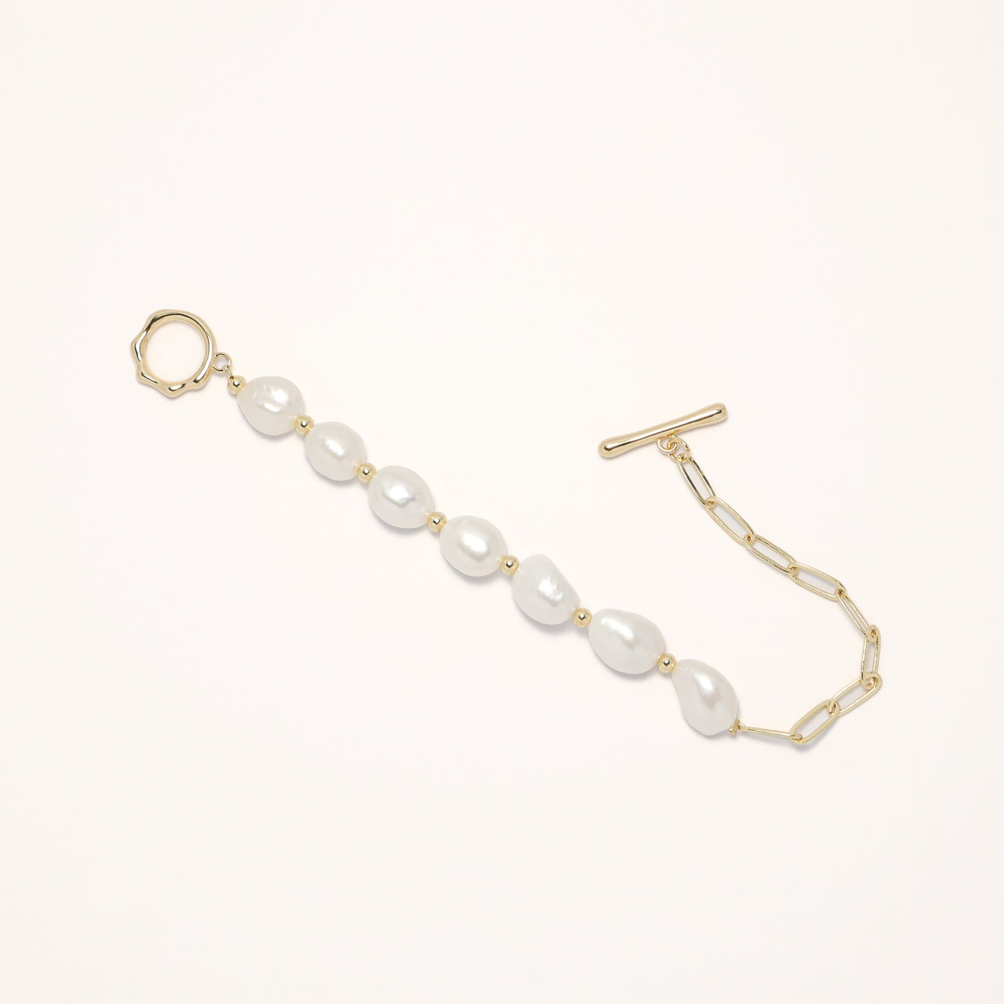 Elina - Baroque Freshwater Pearl Bracelet with OT Buckle