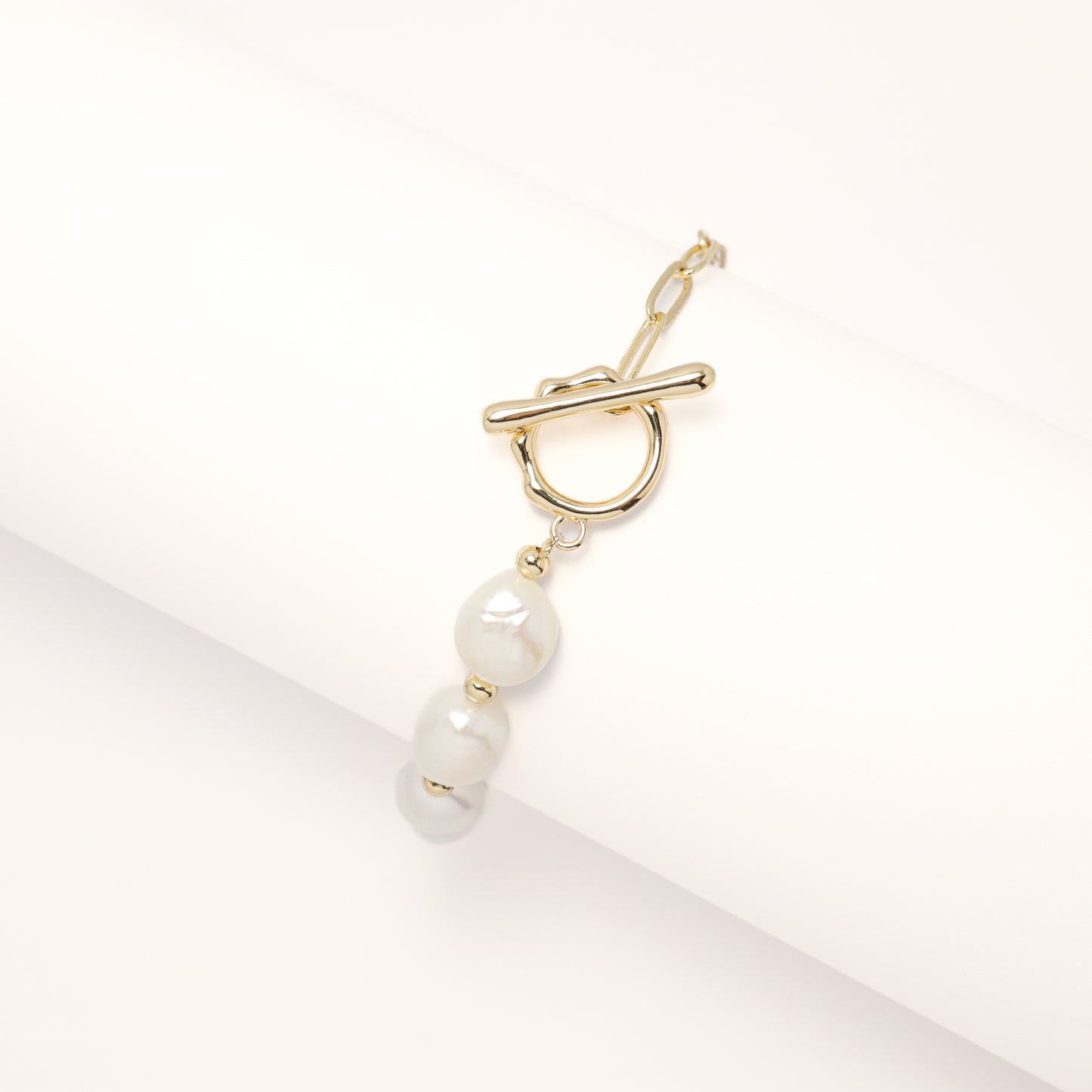Elina - Baroque Freshwater Pearl Bracelet with OT Buckle