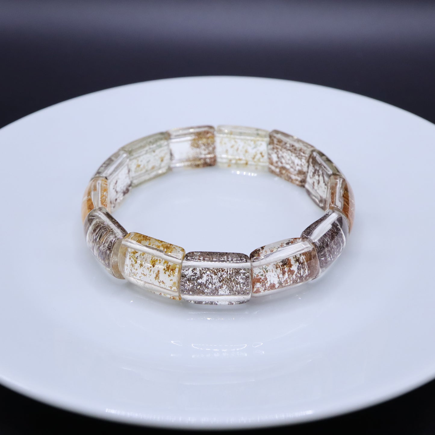 Fortune Seasons - Natural Four Season Phantom Quartz Cube Bracelet