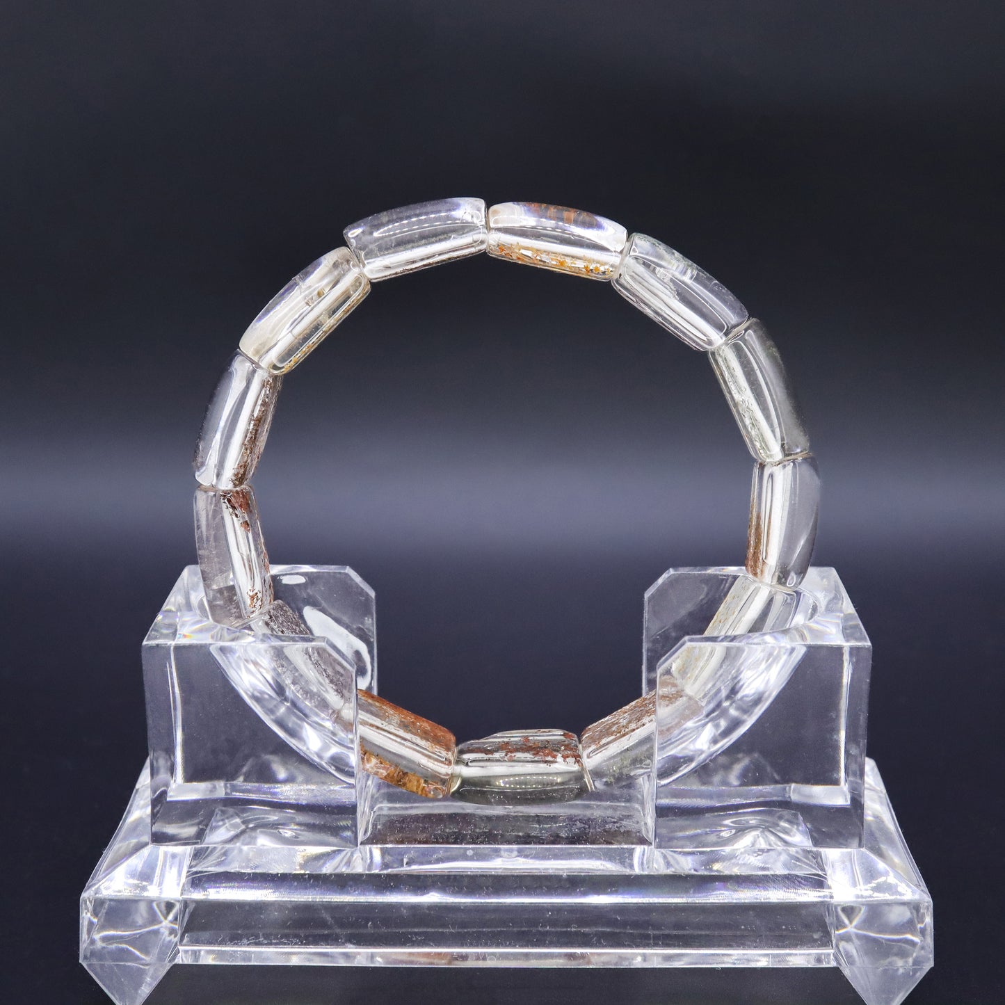 Fortune Seasons - Natural Four Season Phantom Quartz Cube Bracelet