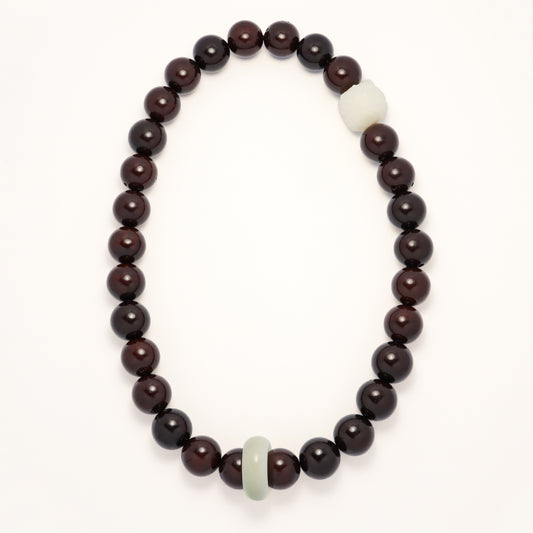 Fortune Luck - Awakening Lion Dark Brown Syagrus Romanzoffiana Worry Beads Bracelet