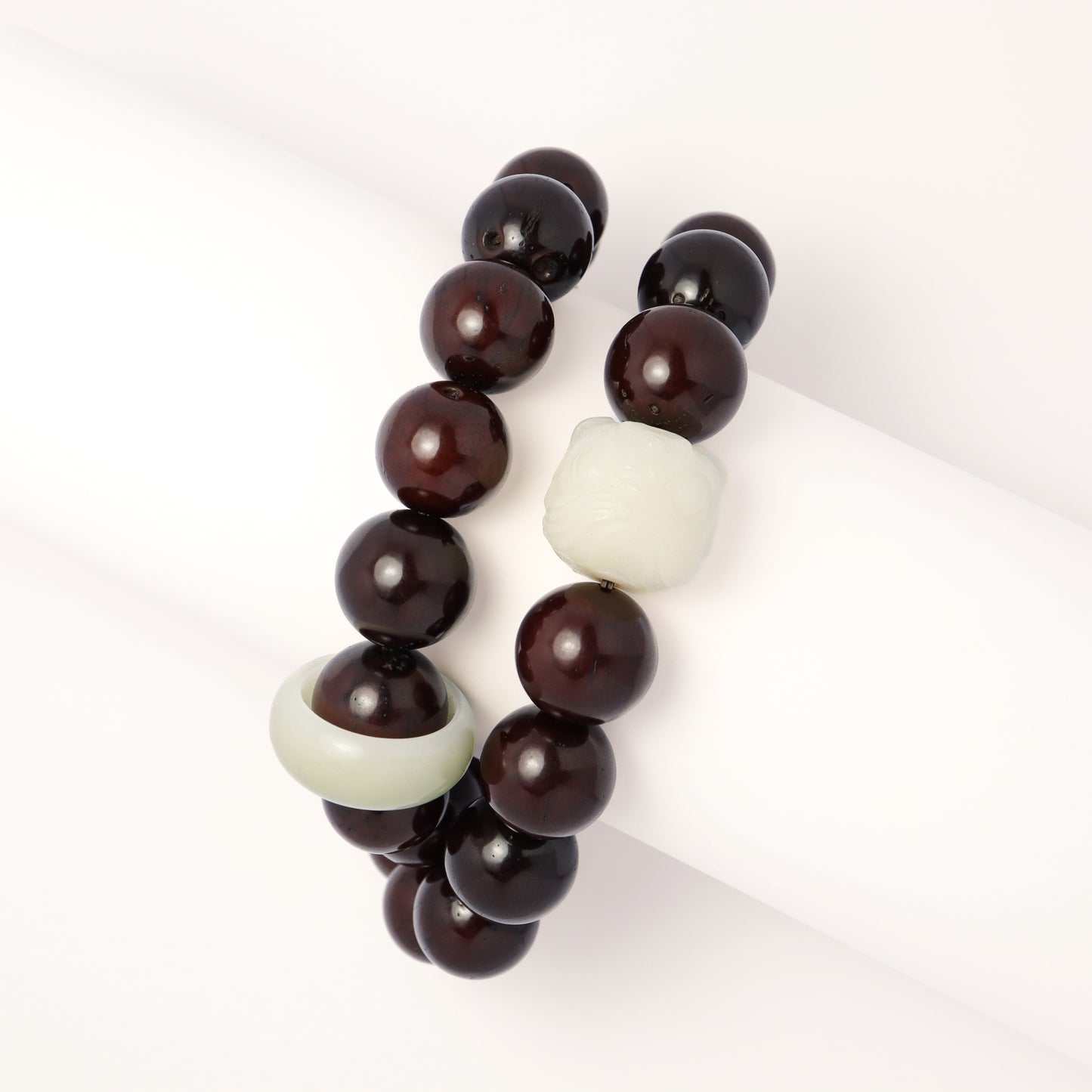 Fortune Luck - Awakening Lion Dark Brown Syagrus Romanzoffiana Worry Beads Bracelet