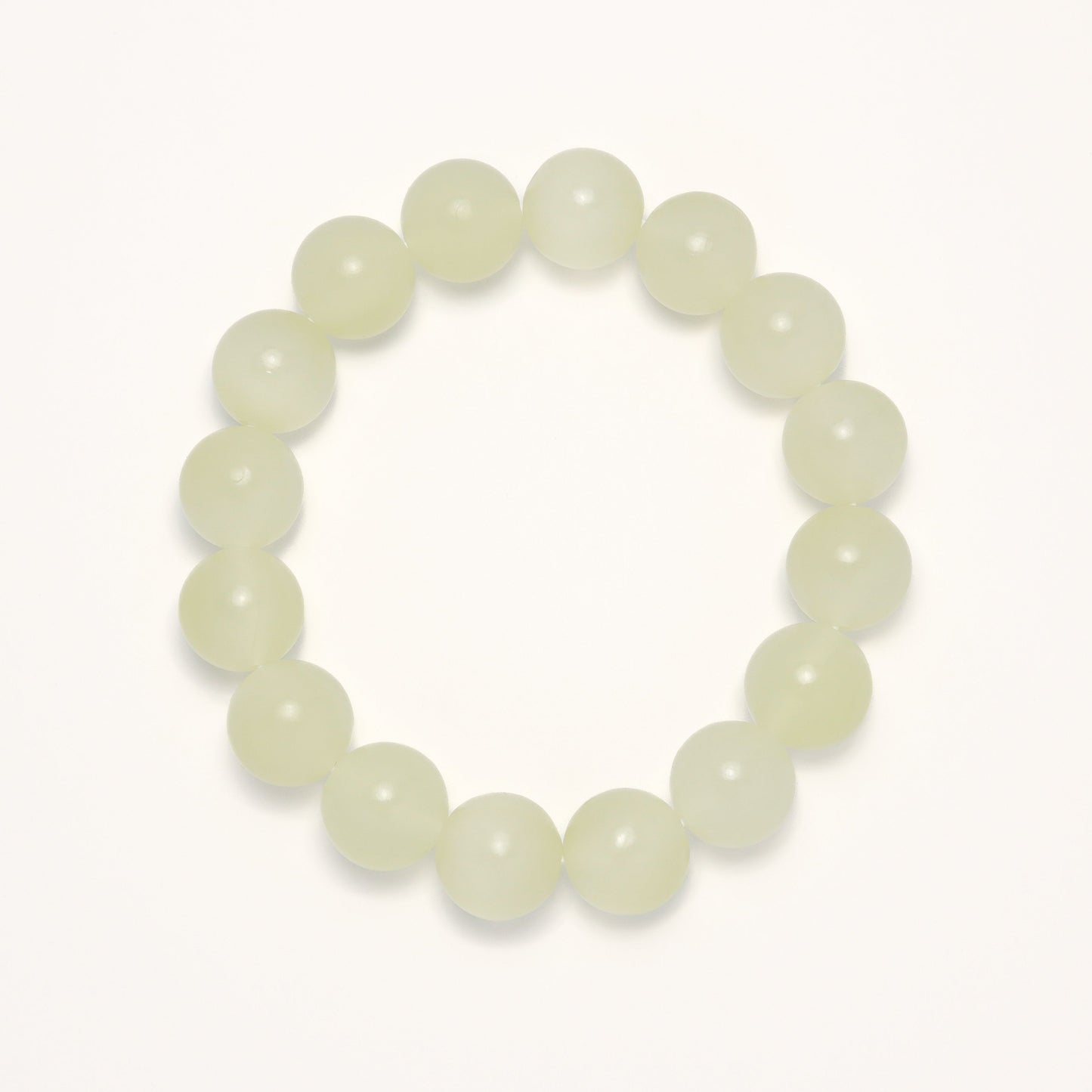 Mont Ice - Afghanistan Green White Jade Bracelet ( Multi Bead Size)