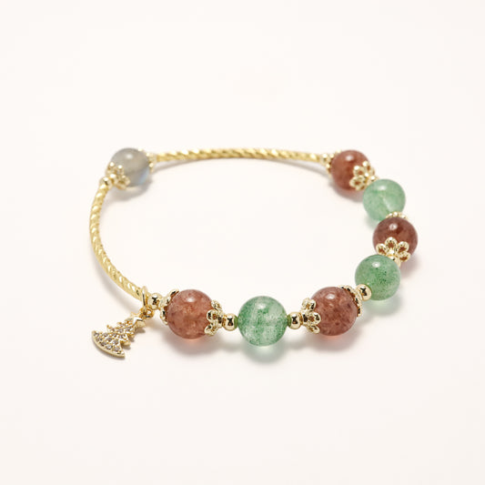 Christmas Eve - Strawberry Quartz Bracelet