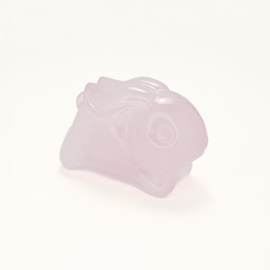 Fortune Rabbit - Rose Quartz Crystal Sculpture Ornament