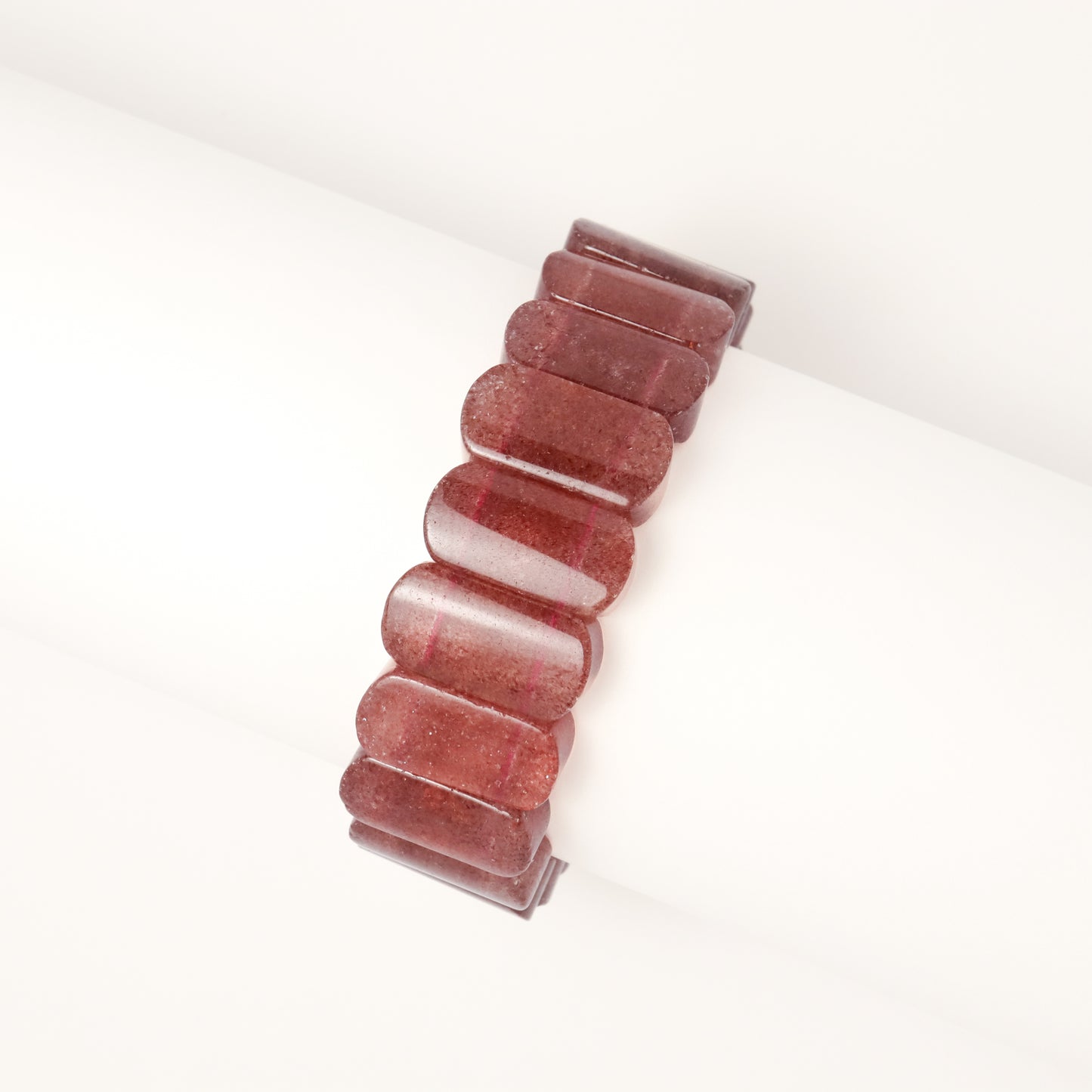 Noble Romance - Red Strawberry Quartz Cube Bracelet