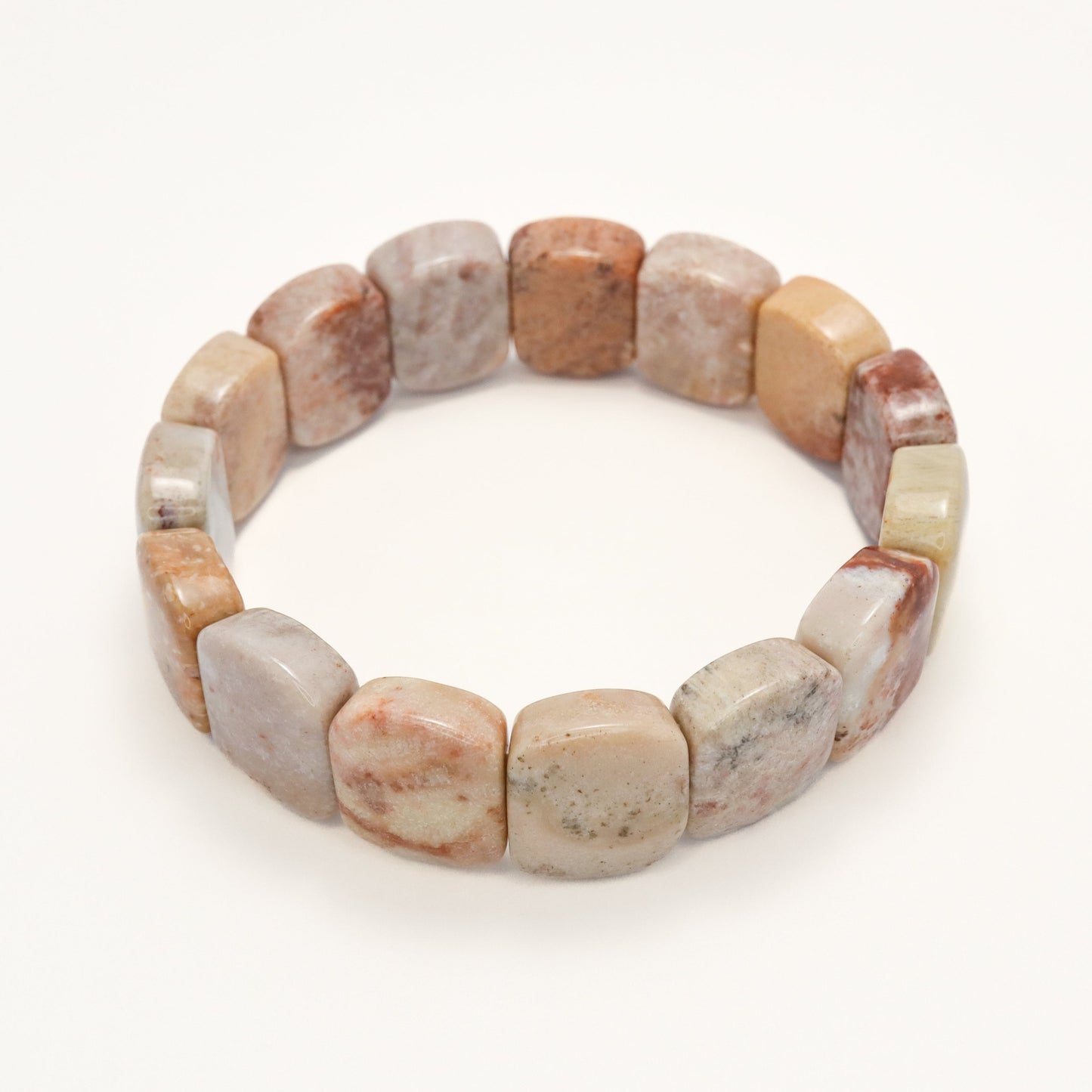 Ocean Treasure - Fossilized Coral Stone Cube Bracelet
