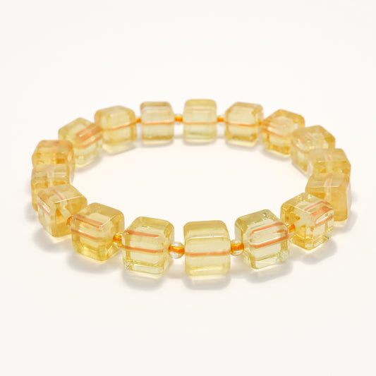 Golden Wealth - High Grade Citrine Cube Bracelet