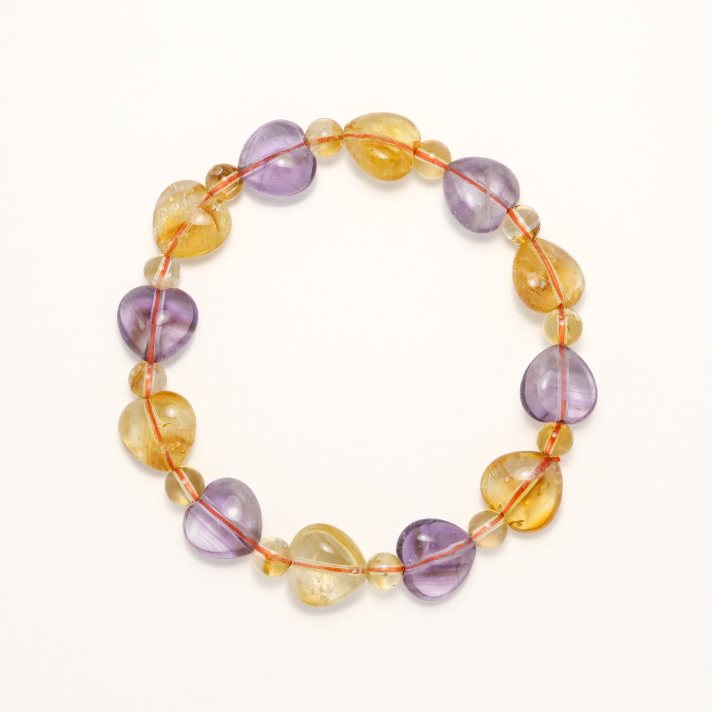 Wealth Family - Heart Shape Amethyst & Citrine Bracelet