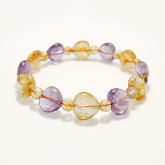 Wealth Family - Heart Shape Amethyst & Citrine Bracelet