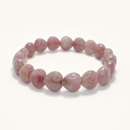 Tana Love - Purple Heart Shaped Madagascar Rose Quartz Bracelet