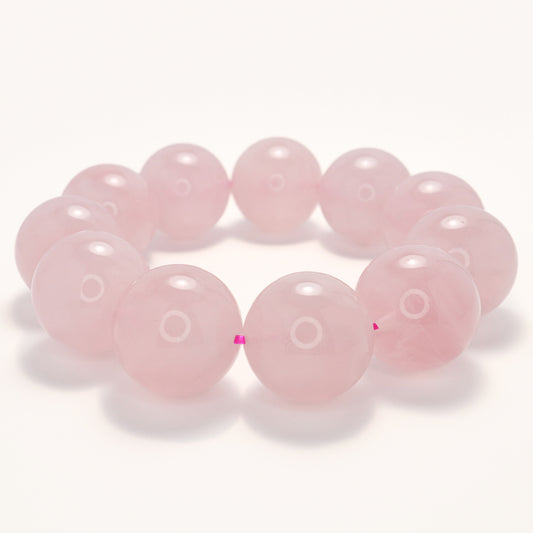 Infinite Love II - High Grade 20mm Rose Quartz Bracelet