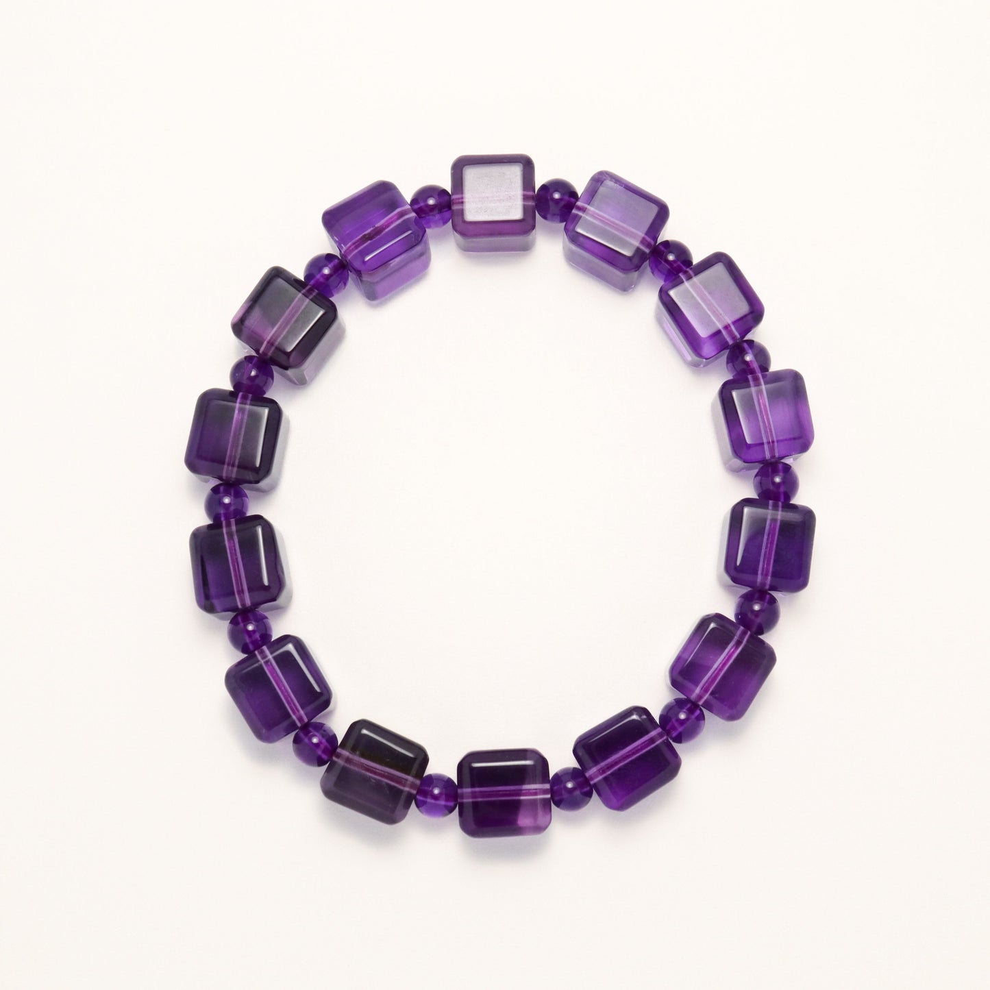Purple Avenue - High Grade Amethyst Cube Bracelet